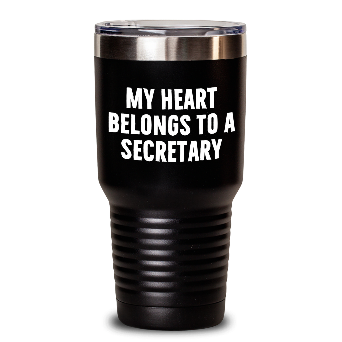 Funny Secretary Quotes Gifts, My Heart Belongs To A Secretary Tumbler, Stainless Steel Powder Coating, 20oz or 30oz Capacity, Gifts from Men for Secretary on Father's Day - Main