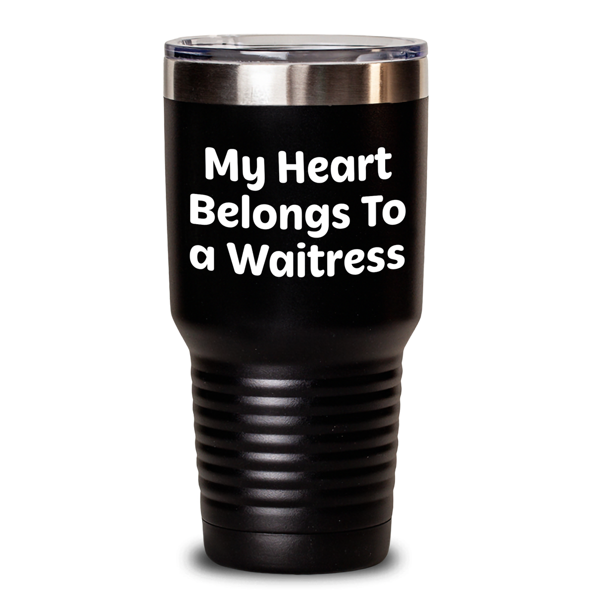Funny Waitress Gifts from Men to Waitress with Tender Quote - My Heart Belongs To A Waitress Tumbler, Father's Day Unique Gifts for Waitress Enthusiasts - Main