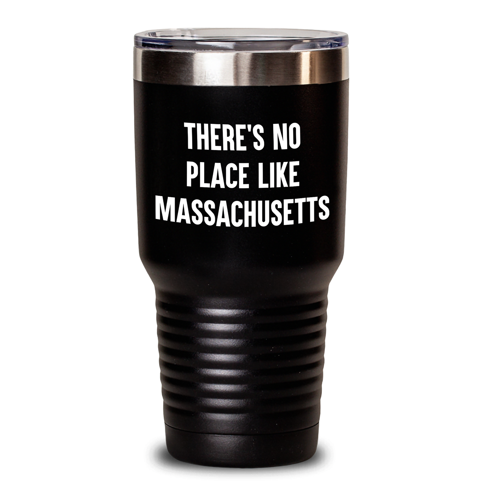 Massachusetts Gifts from Men for Father's Day - 'There's No Place Like Massachusetts' Quote Tumbler, 20oz/30oz Vacuum Insulated Stainless Steel Powder Coated Tumbler, Perfect for Dad's Special Day - Main