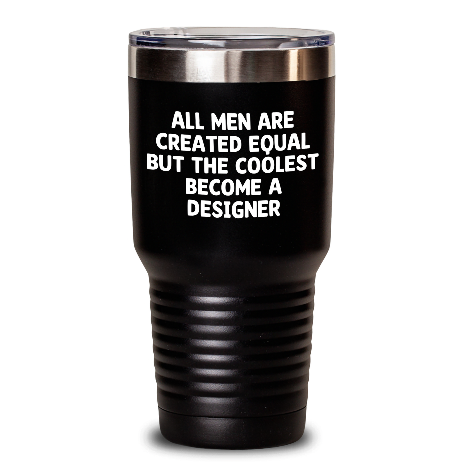 Designer Tumbler Gifts from Friends for Men with Funny Quote, 'All Men Are Created Equal But The Coolest Become A Designer', Perfect for Father's Day Unique Gifts - Main