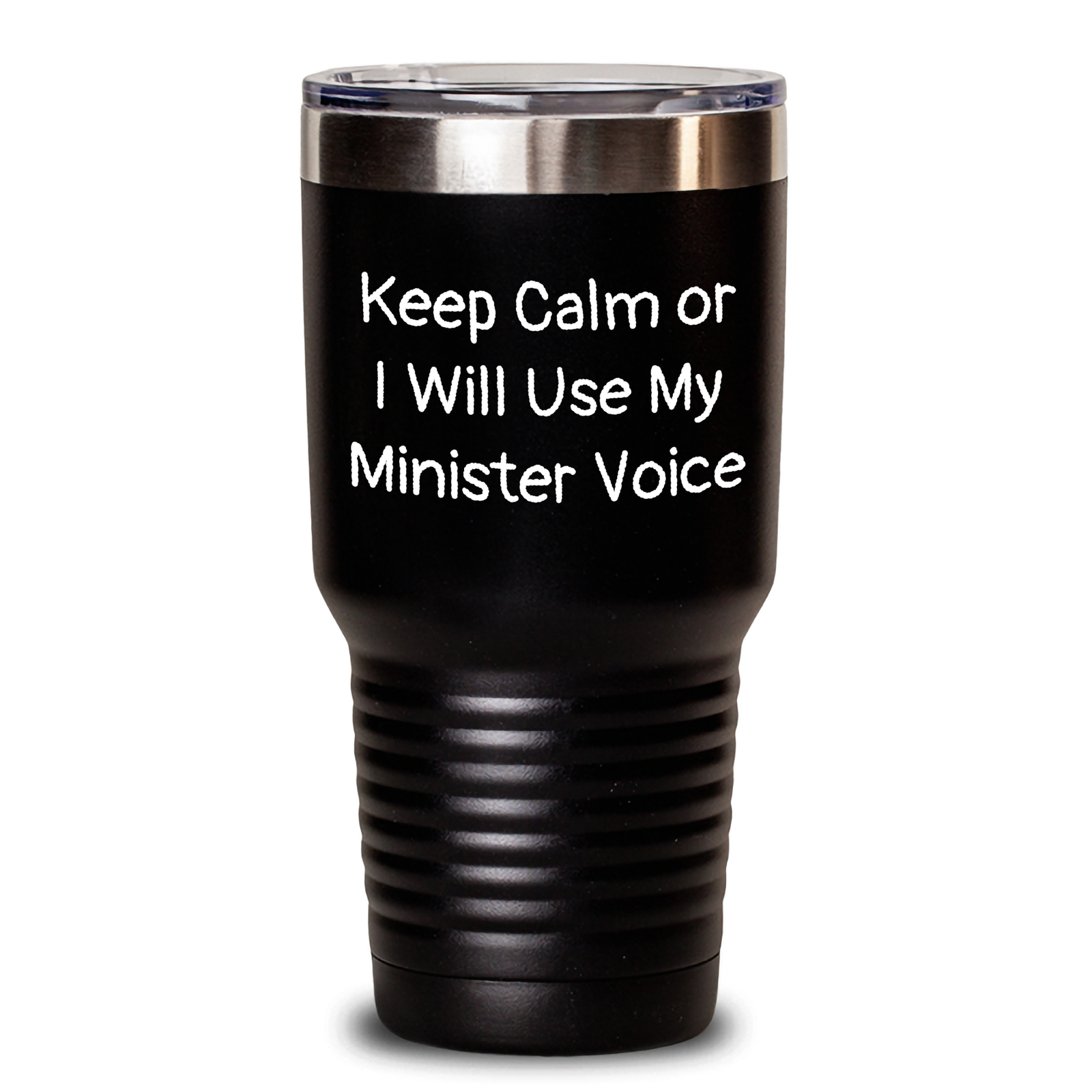 Funny Minister Gifts from Men - Keep Calm Or I Will Use My Minister Voice Tumbler, Mother's Day Unique Gifts for Minister - Main