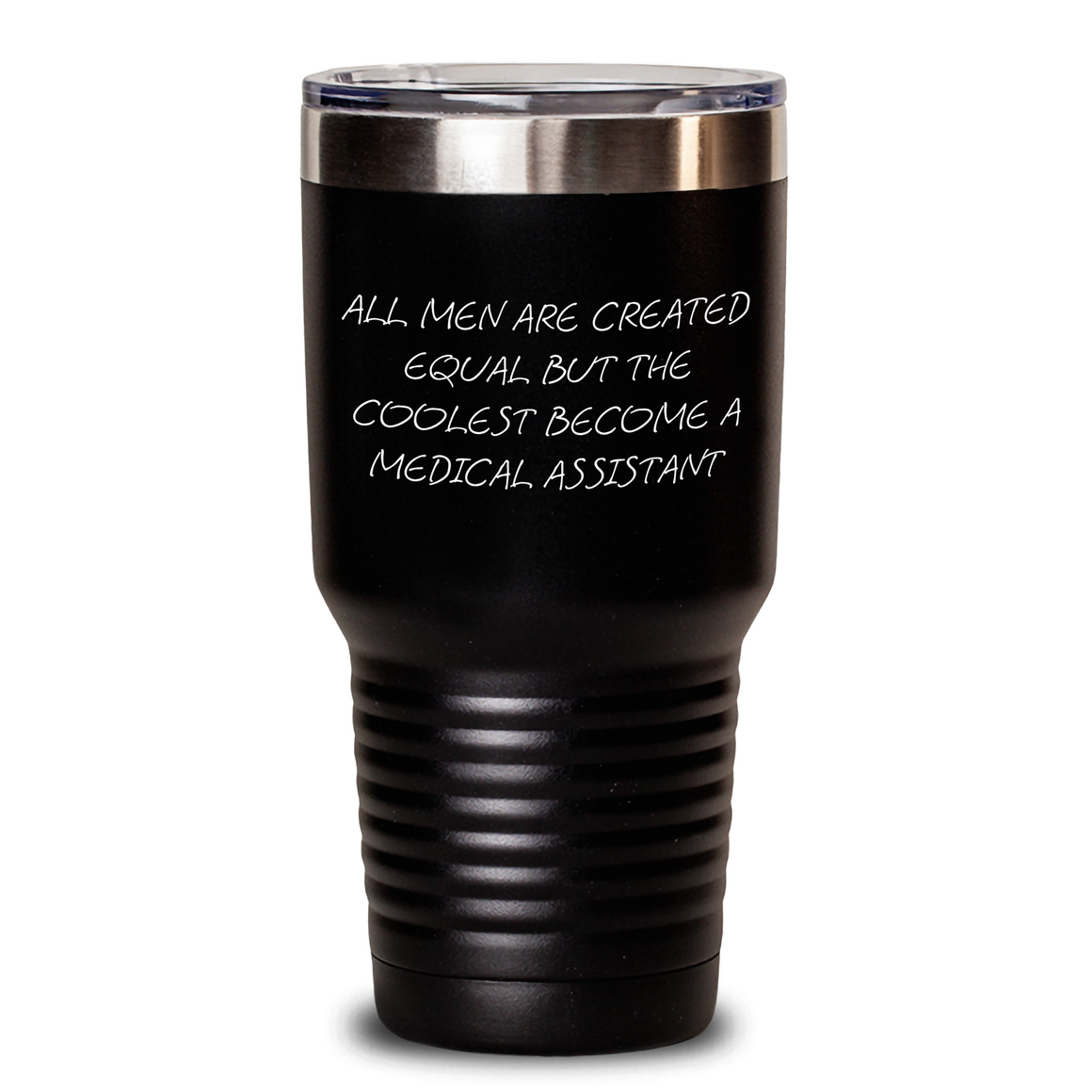 Funny Medical Assistant Gifts from Men - Gifts for Medical Assistant Tumbler, 'All Men Are Created Equal But The Coolest Become A Medical Assistant' Quote, 20oz or 30oz Capacity, Stainless Steel - Main
