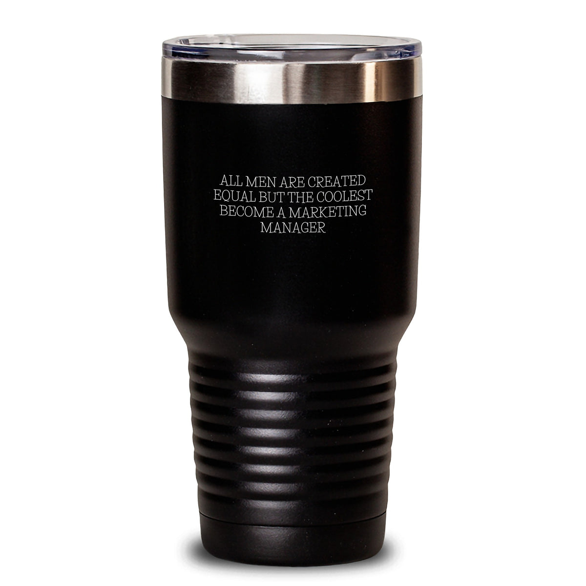 Funny Marketing Manager Gifts for Him, 'All Men Are Created Equal But The Coolest Become A Marketing Manager' Tumbler, Birthday Unique Gifts from Friends to Coworkers - Main