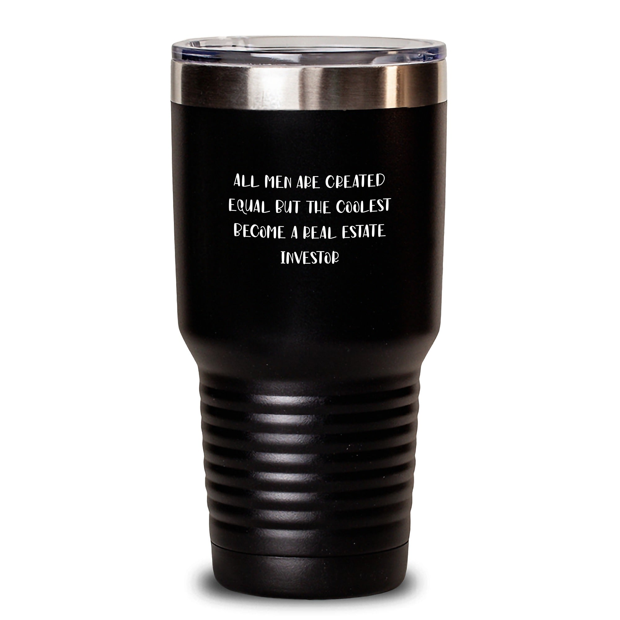 Funny Real Estate Investor Gifts from Men - 'All Men Are Created Equal But The Coolest Become A Real Estate Investor' Tumbler, Birthday Unique Gifts for Real Estate Investors - Main
