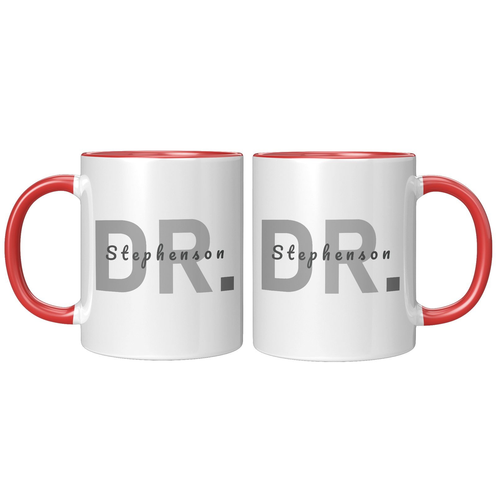 Personalized Two-Tone Coffee Mug  Dr. with Your Surname