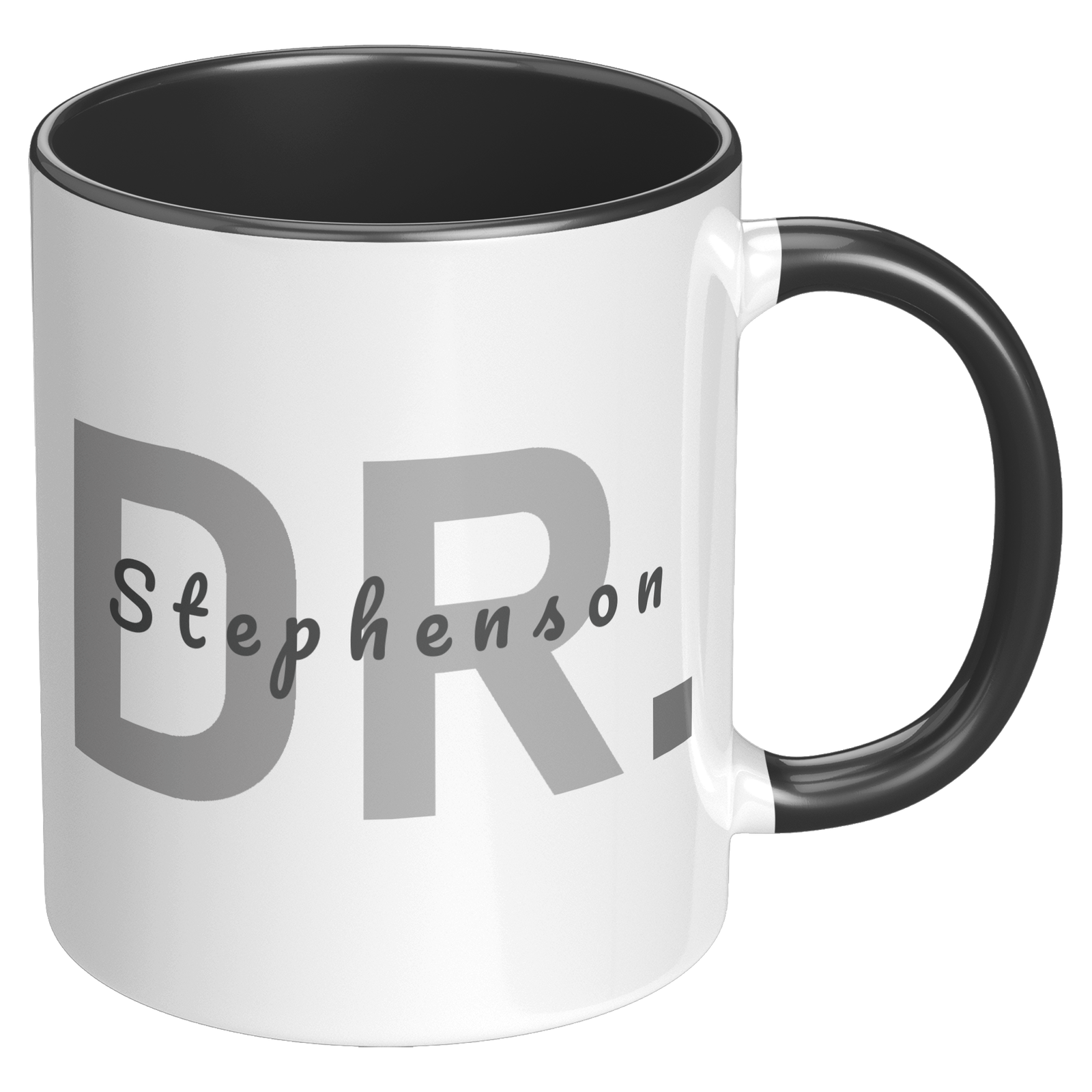 Personalized Two-Tone Coffee Mug  Dr. with Your Surname