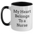 Funny Nurse Gifts from Family, Unique Two Tone Coffee Mug for Men, 'My Heart Belongs To A Nurse' Inspiration, Father's Day Unique Gifts - Main