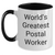 Funny Postal Worker Gifts from Friends - World's Greatest Postal Worker Two Tone Coffee Mug - Main