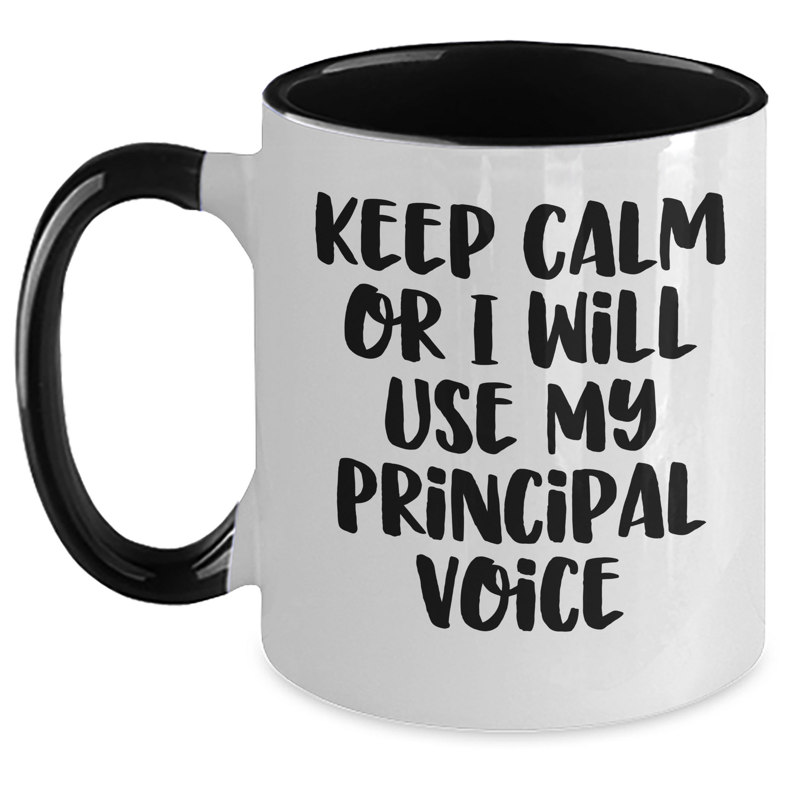 Funny Principal Quotes Two Tone Coffee Mugs, Gifts from Friends, Family, or Coworkers to Principal, Father's Day Unique Gifts, 11oz Ceramic Mugs - Main