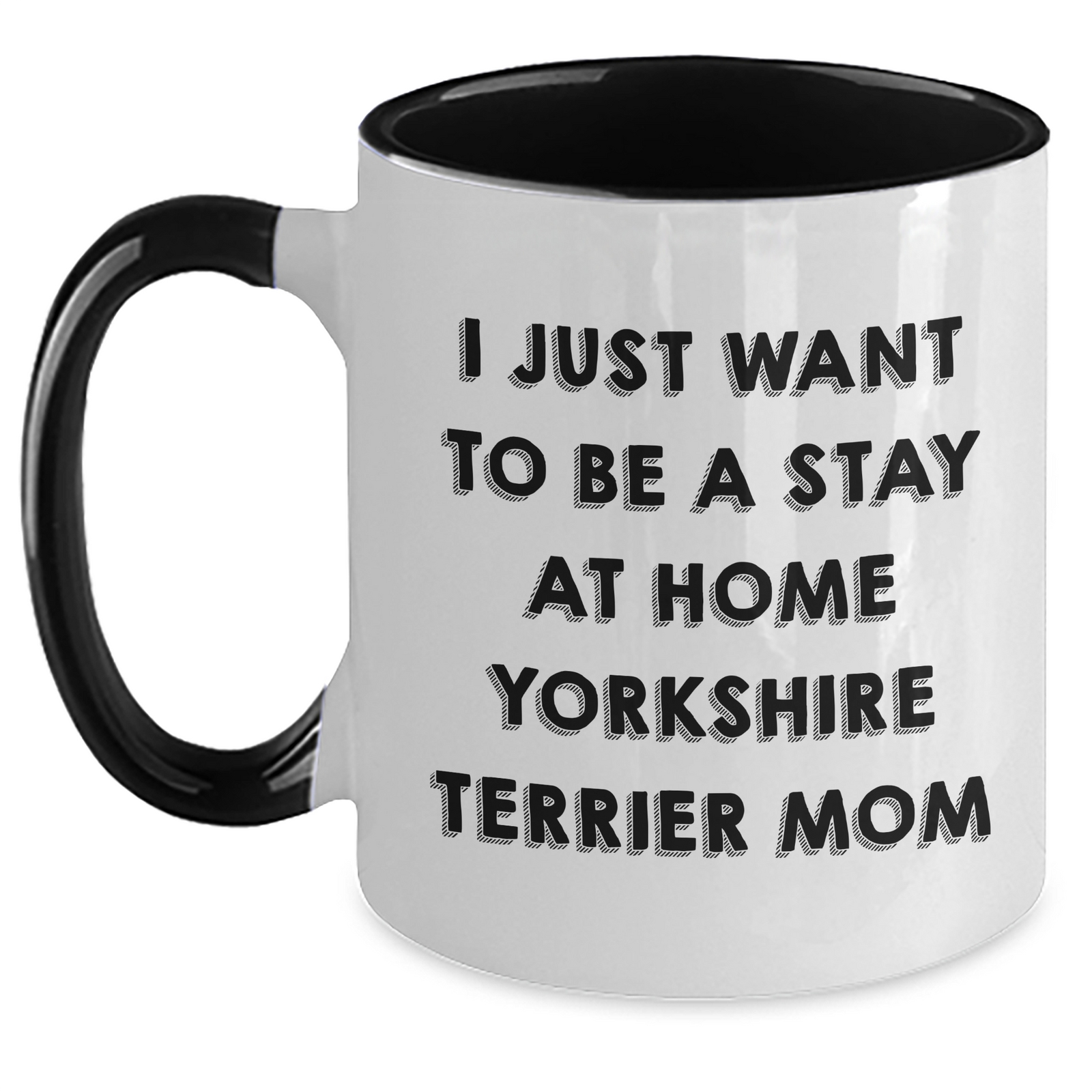 Funny Yorkshire Terrier Dog Mom Gifts for Him from Friends on Father's Day - Two Tone Coffee Mug - Main