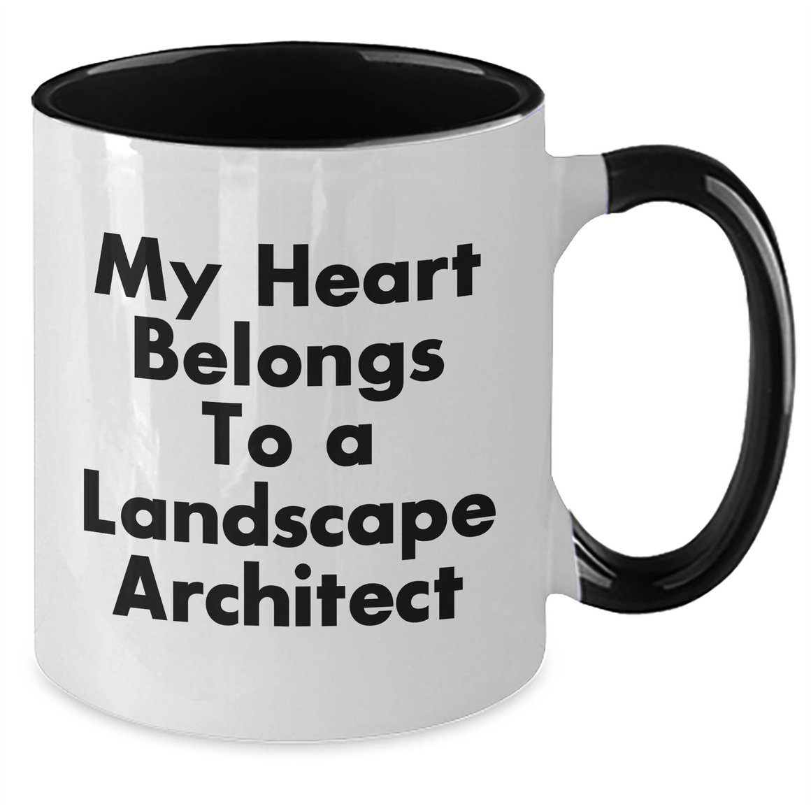 Funny Landscape Architect Gifts for Men - My Heart Belongs To A Landscape Architect Two Tone Coffee Mug - Father's Day Unique Gifts from Family and Friends - Additional