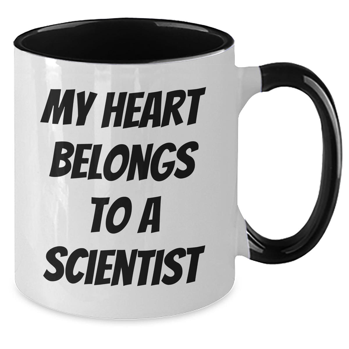 Funny Scientist Gifts from Men to Scientist Friends - My Heart Belongs To A Scientist Two Tone Coffee Mug, Father's Day Unique Gifts - Additional