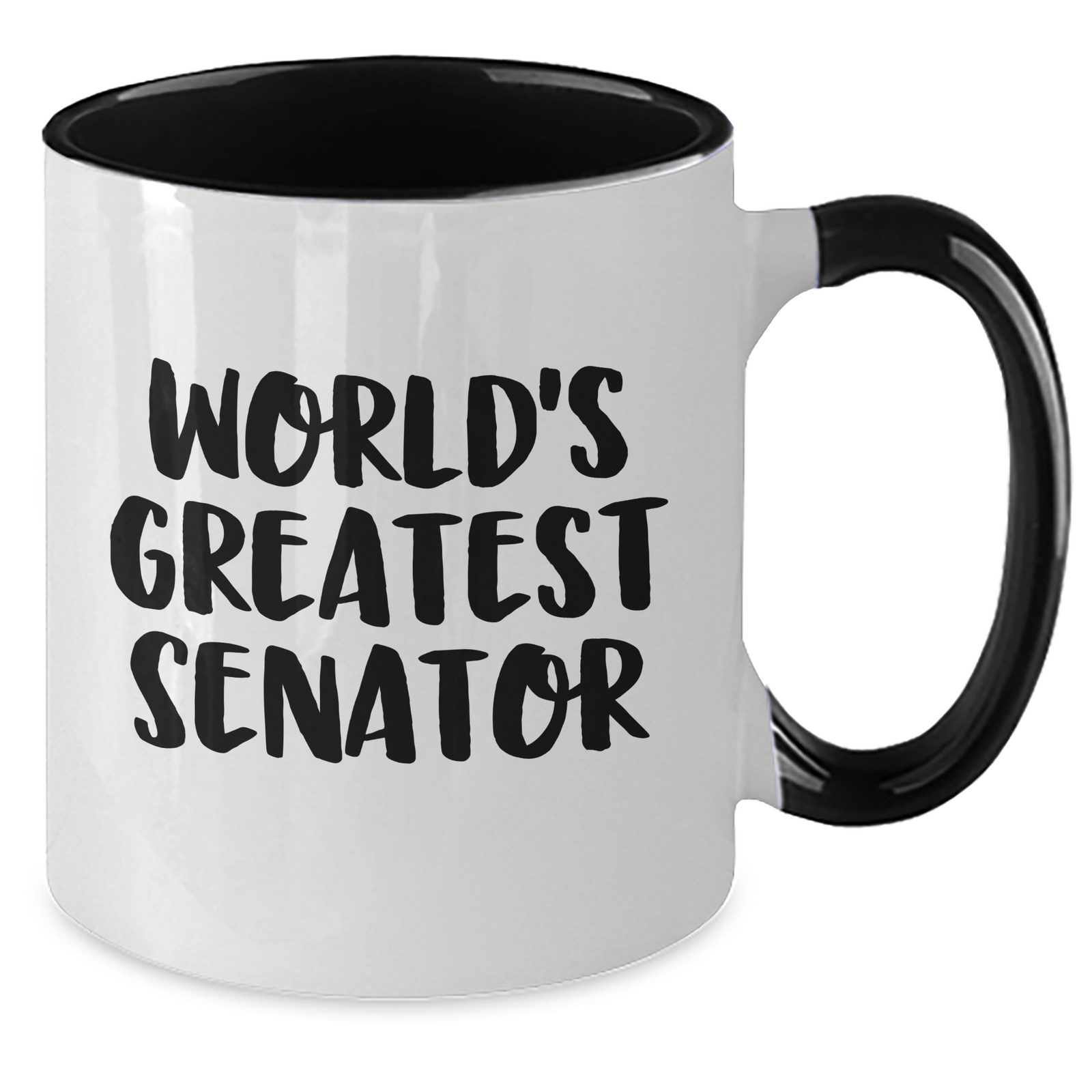 Funny Senator Gifts from Friends for Mothers Day Two Tone Coffee Mug 'World's Greatest Senator' - Additional