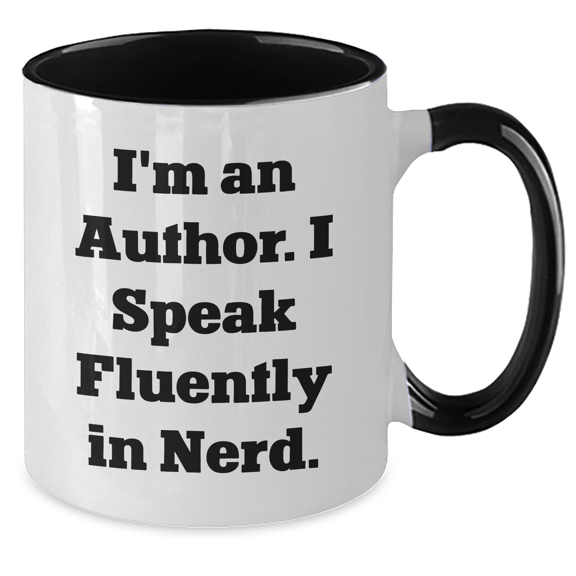 Author's Funny Quote Two Tone Coffee Mugs, Gifts from Men to Author, Unique Father's Day Unique Gifts, I'm An Author. I Speak Fluently In genius. - Additional