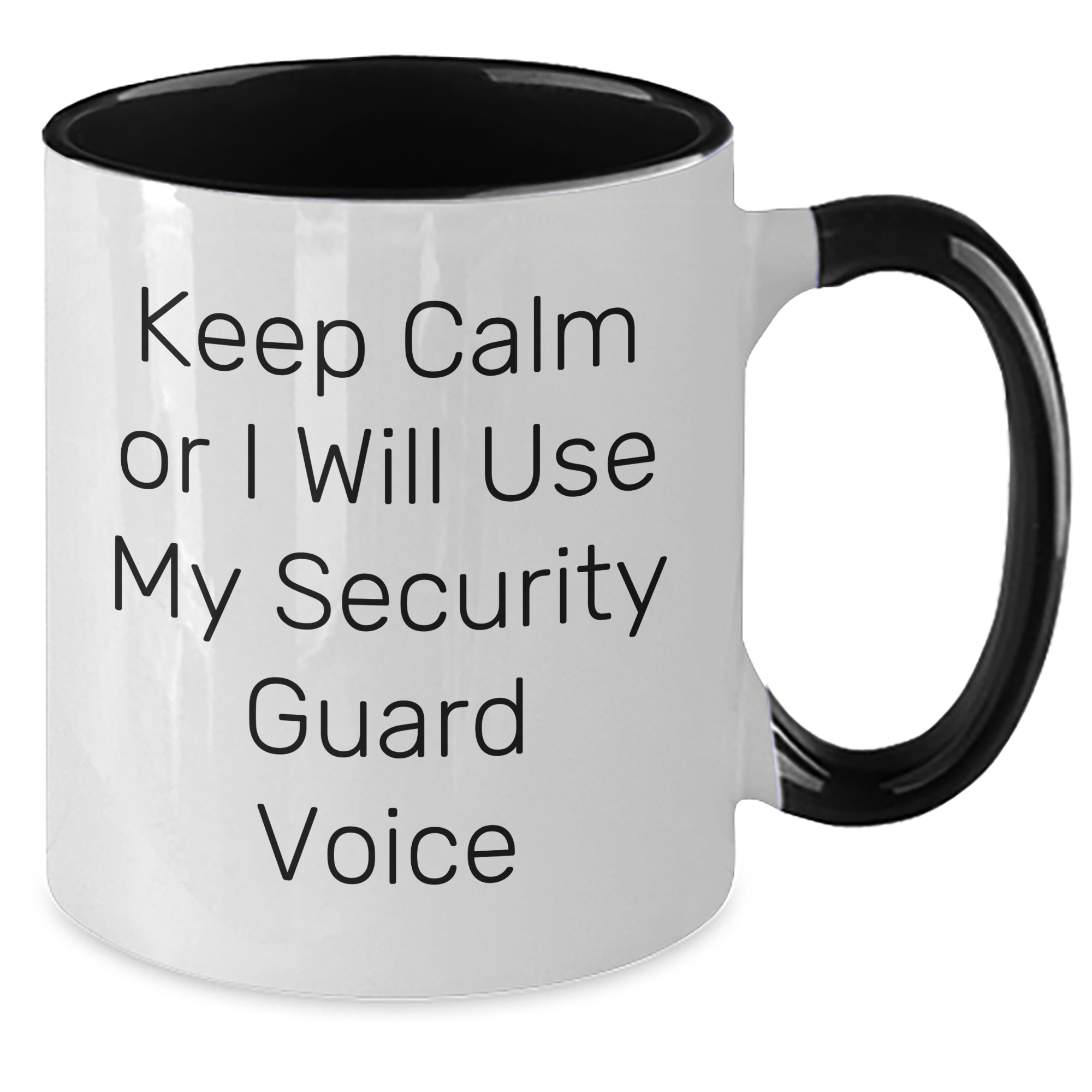 Funny Security Guard Gifts for Mom - Keep Calm Or I Will Use My Security Guard Voice Two Tone Coffee Mug, Gifts from Men to Security Guard Women Friends Family - Additional