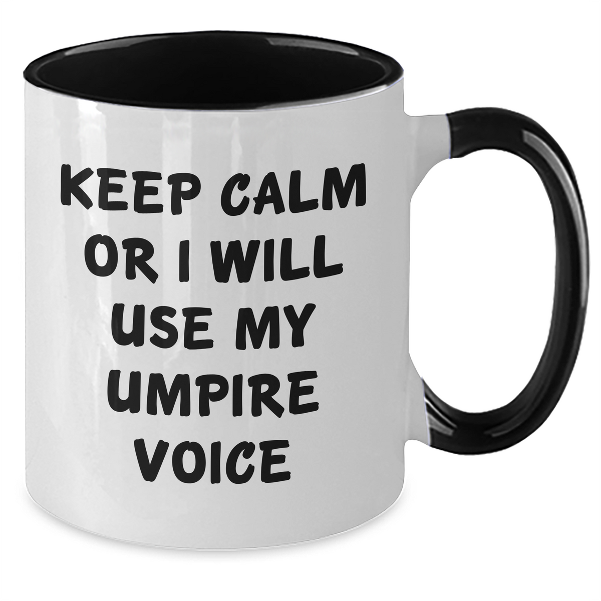 Funny Umpire Gifts for Mom - Keep Calm Or I Will Use My Umpire Voice, Two Tone Ceramic Coffee Mugs from Friends, Family, or Coworkers - Unique Mother's Day Unique Gifts - Additional