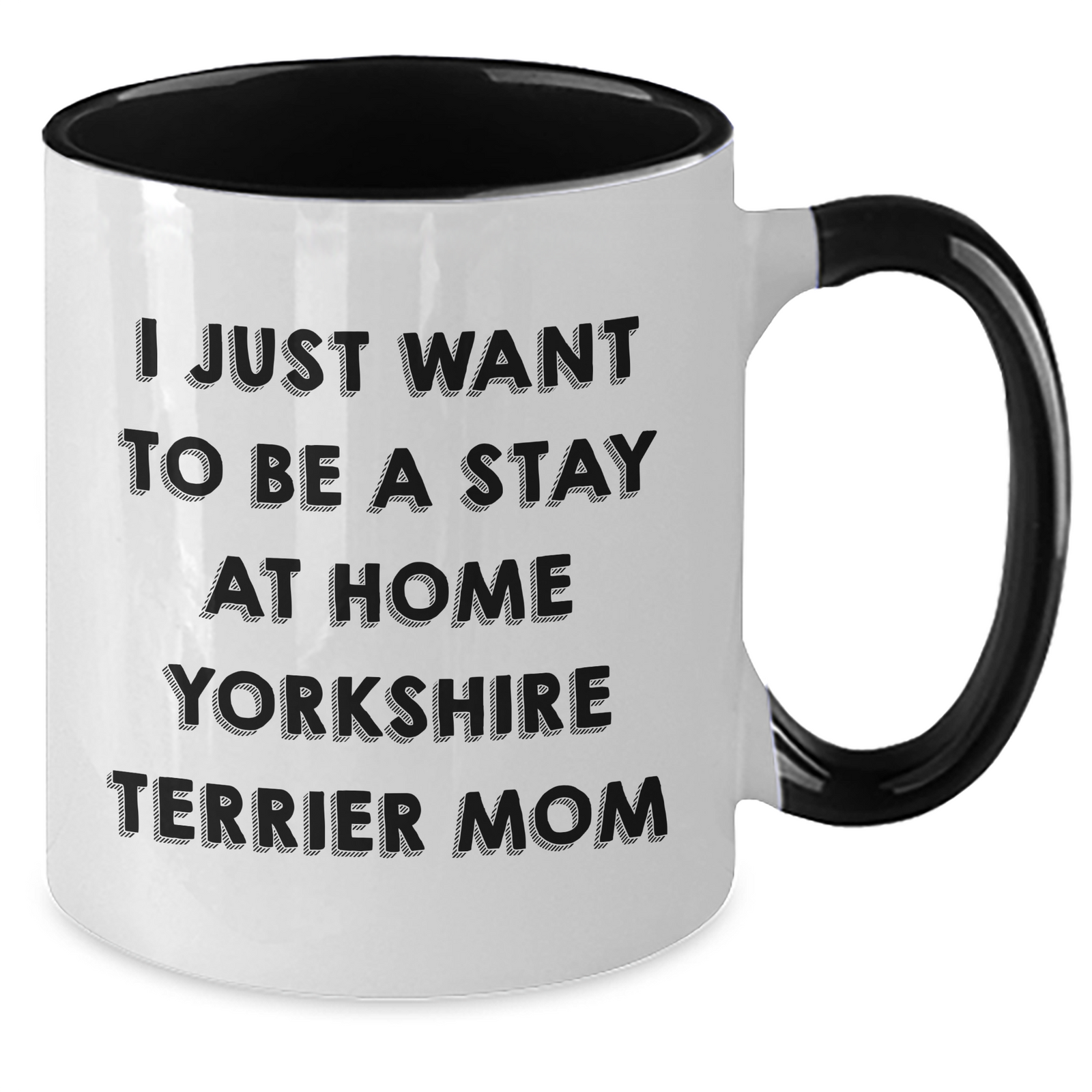 Funny Yorkshire Terrier Dog Mom Gifts for Him from Friends on Father's Day - Two Tone Coffee Mug - Additional