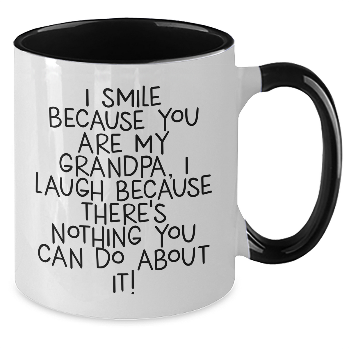 Funny Grandpa Gifts from Men, Unique Two Tone Coffee Mugs for Grandpa on Father's Day, I Smile Because You Are My Grandpa, I Laugh Because There's Nothing You Can Do About It! - Additional