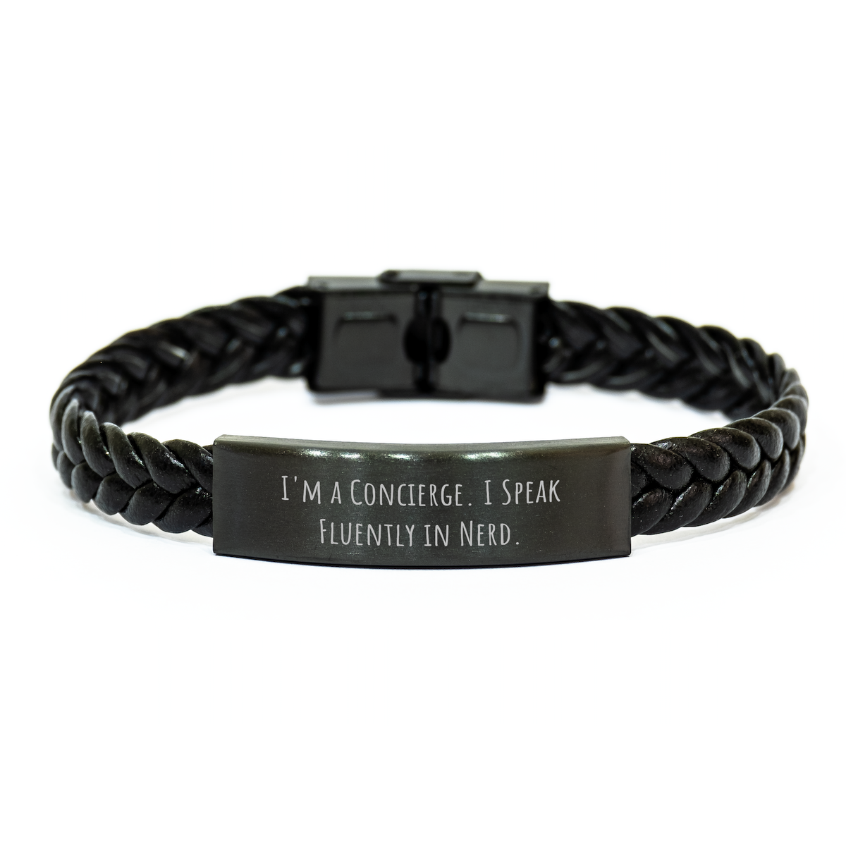Concierge Gifts for Men Funny Interlaced Leather Bracelet from Concierge Friends, Perfect for Father&#39;s Day - Image 1