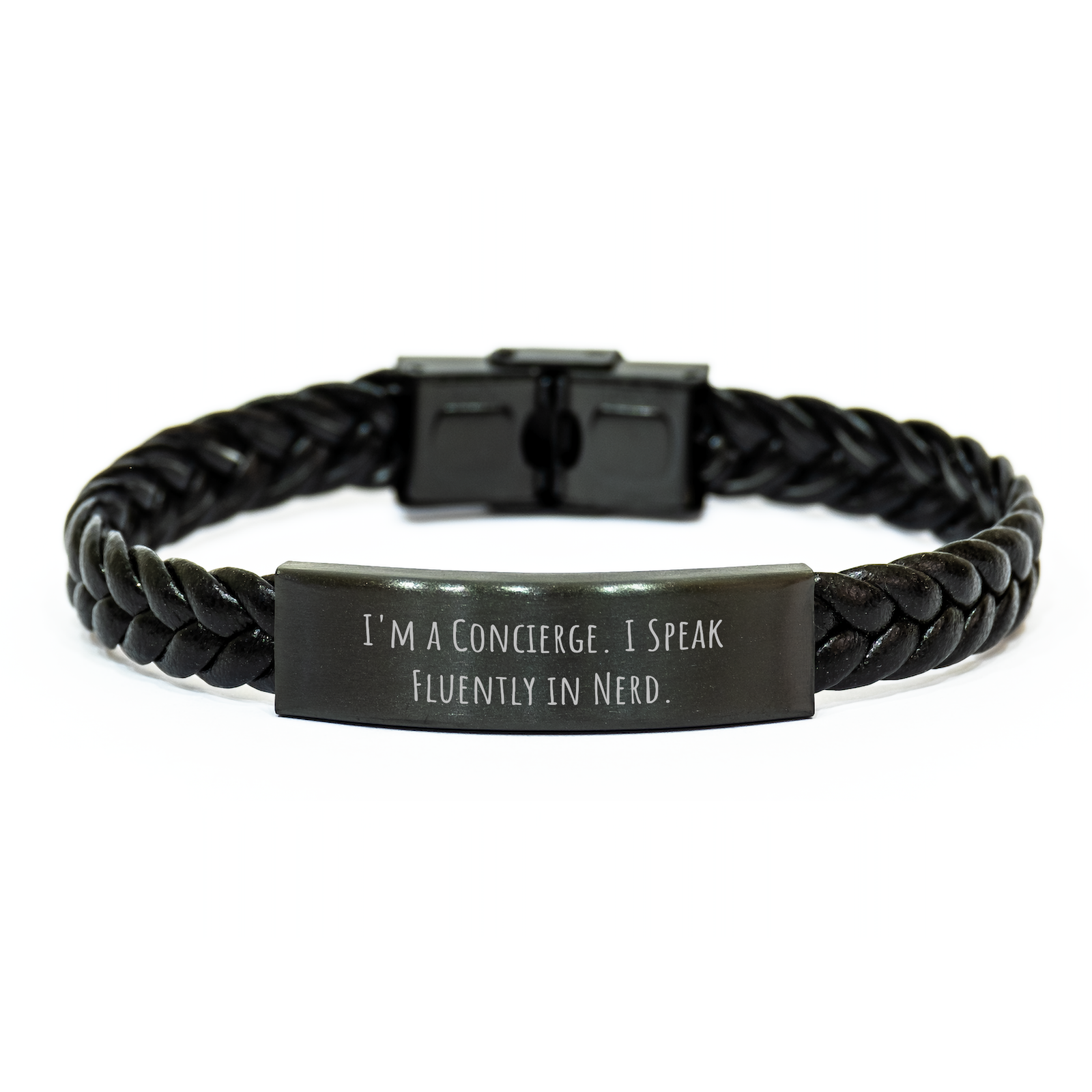 Concierge Gifts for Men Funny Interlaced Leather Bracelet from Concierge Friends, Perfect for Father's Day - Image 1