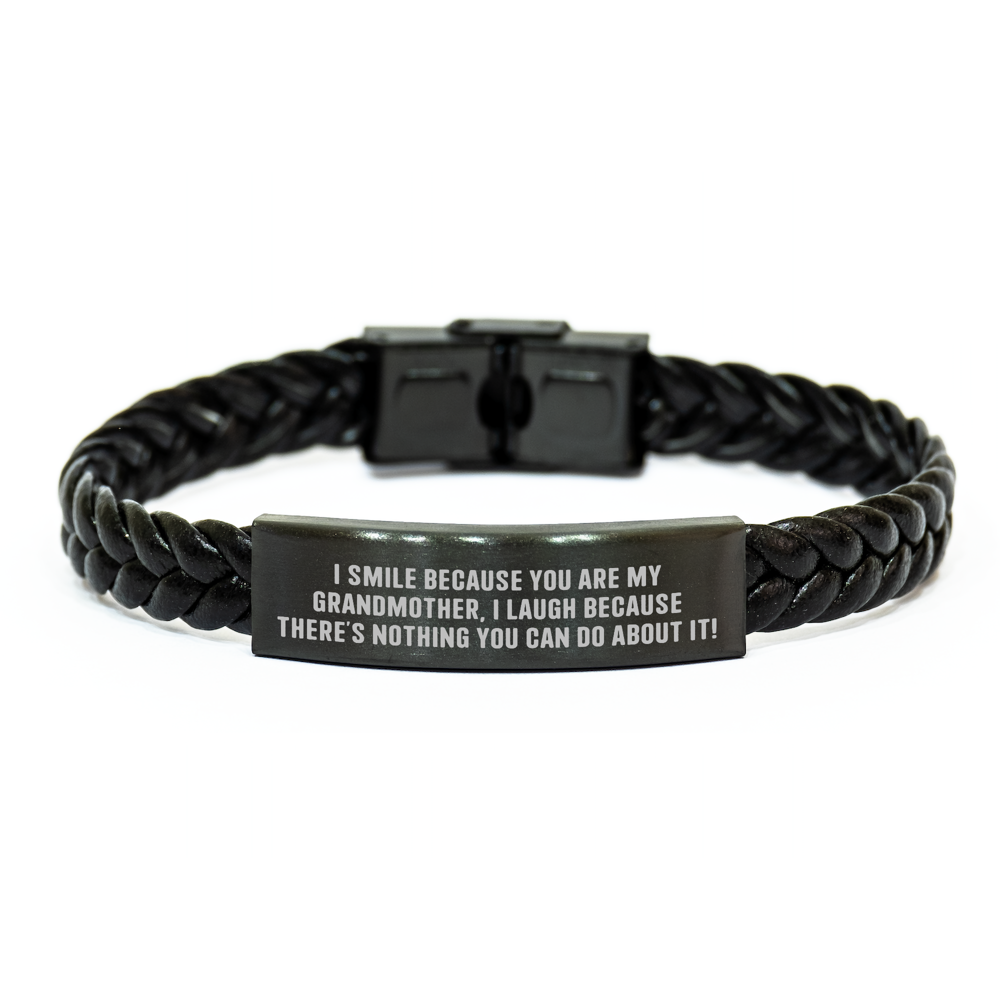 Funny Grandmother Gifts, Interlaced Leather Bracelet Quote, Gifts from Men to Grandmother, Mother's Day Unique Present - Image 1