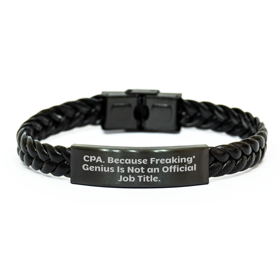 CPA Funny Quote Interlaced Leather Bracelet, Gifts from Men to CPA, Unique Father's Day Unique Gifts for Him - Image 1
