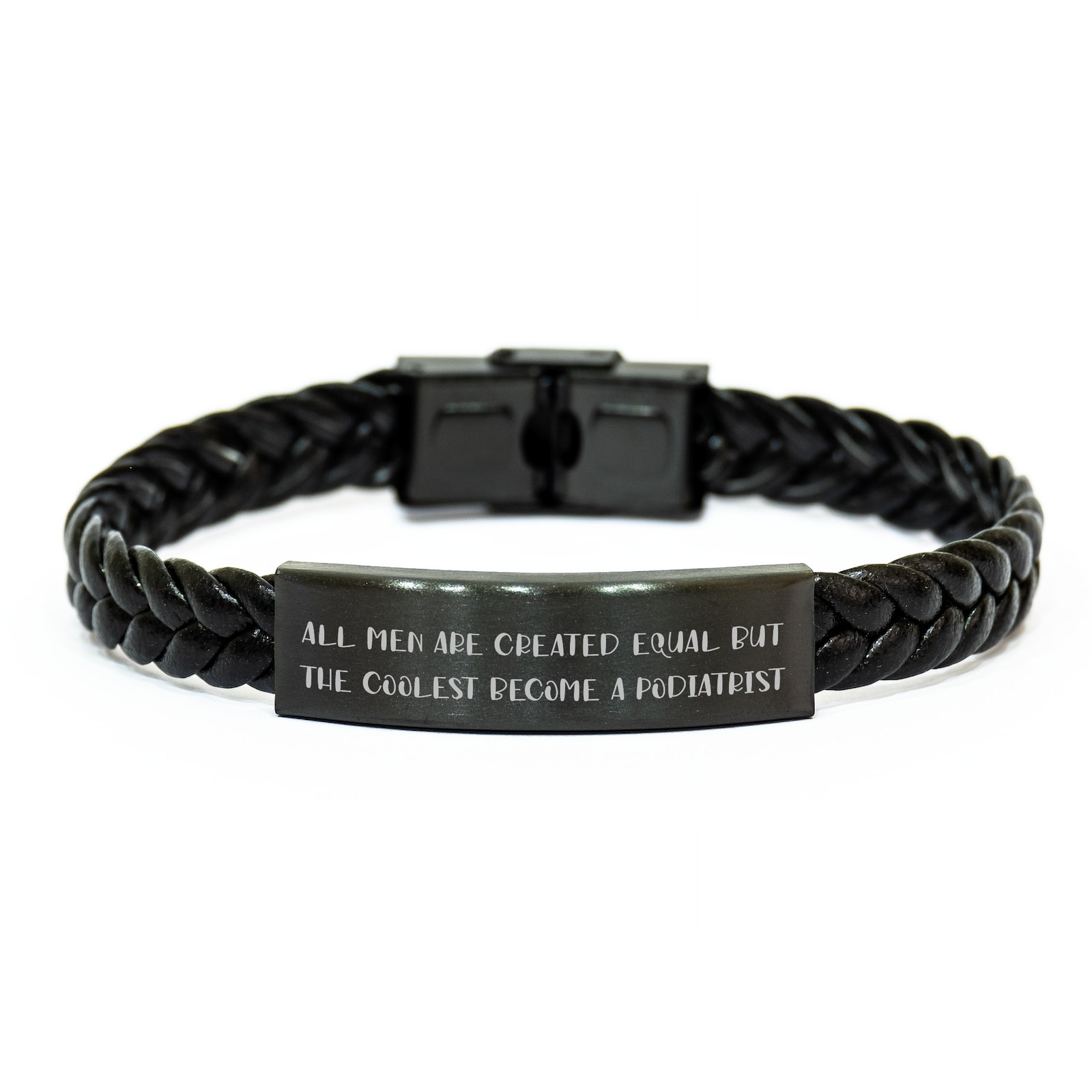 Funny Quote Podiatrist Gifts Interlaced Leather Bracelet for Men, Unique Father's Day Presents from Friends to Family - Image 1