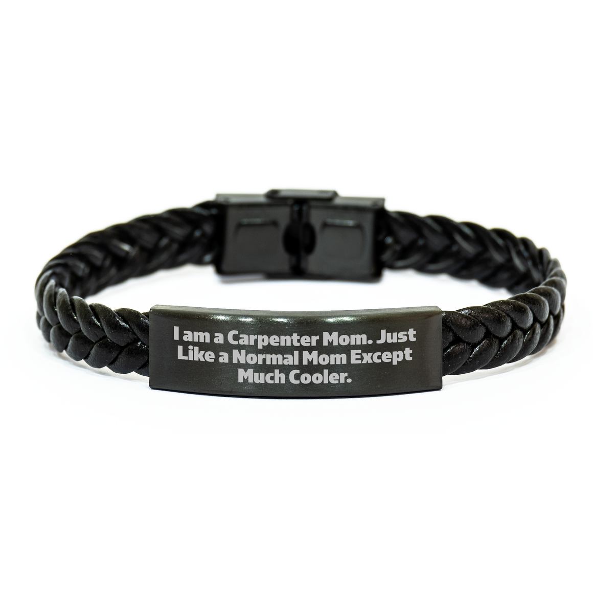 Carpenter Mom's Cooler Interlaced Leather Bracelet Gifts for Father's Day, Gifts from Mom to Carpenter Dad, Funny Quote - Image 1