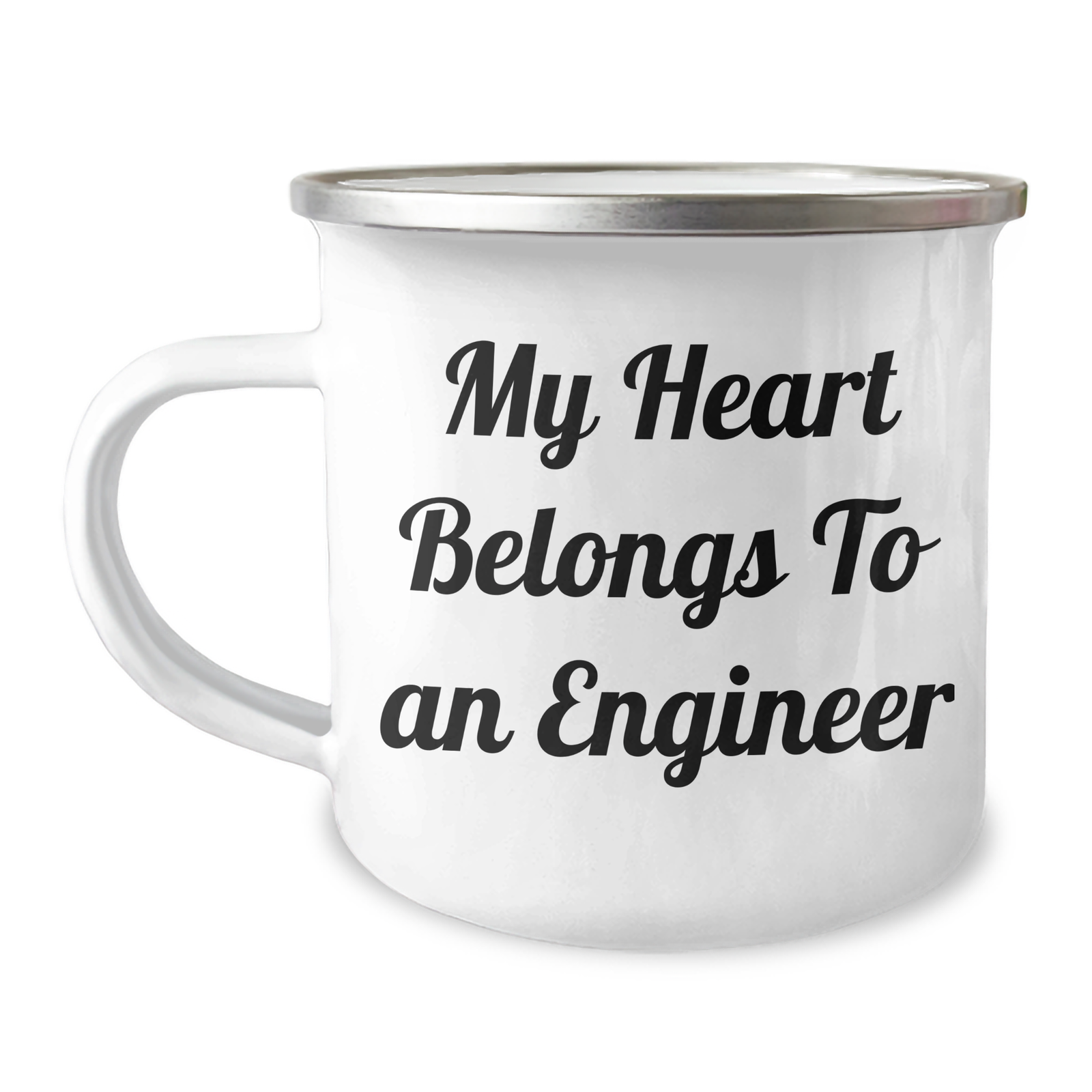 Funny Engineer Gifts for Men - 'My Heart Belongs To An Engineer' Quote Camping Mug, Father's Day Unique Gifts from Family - Image 1