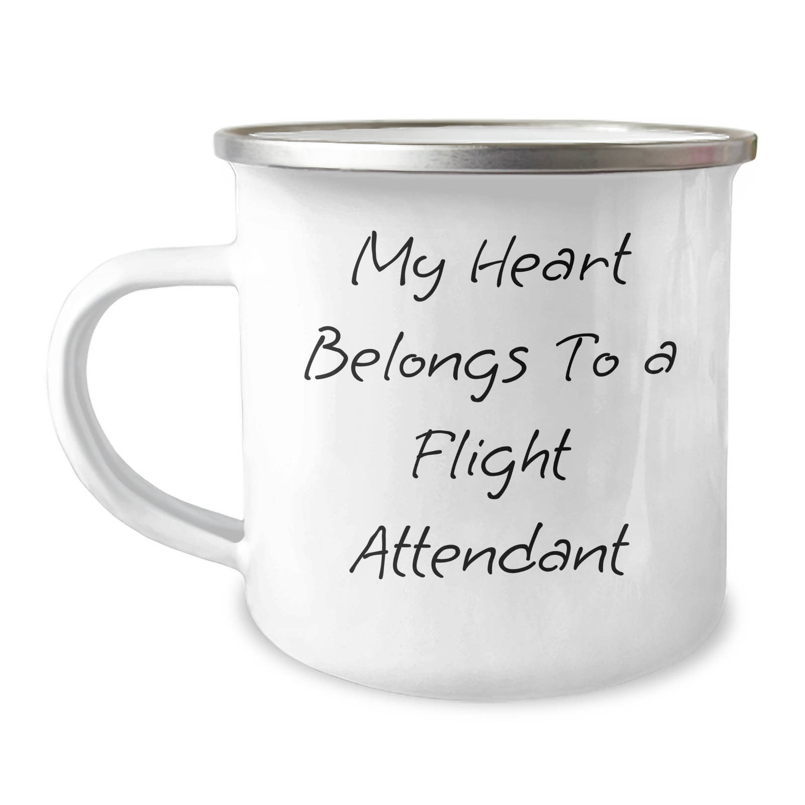 My Heart Belongs to a Flight Attendant, Funny Flight Attendant Gifts, Camping Mug for Father's Day, Flight Attendant Quote - Image 1