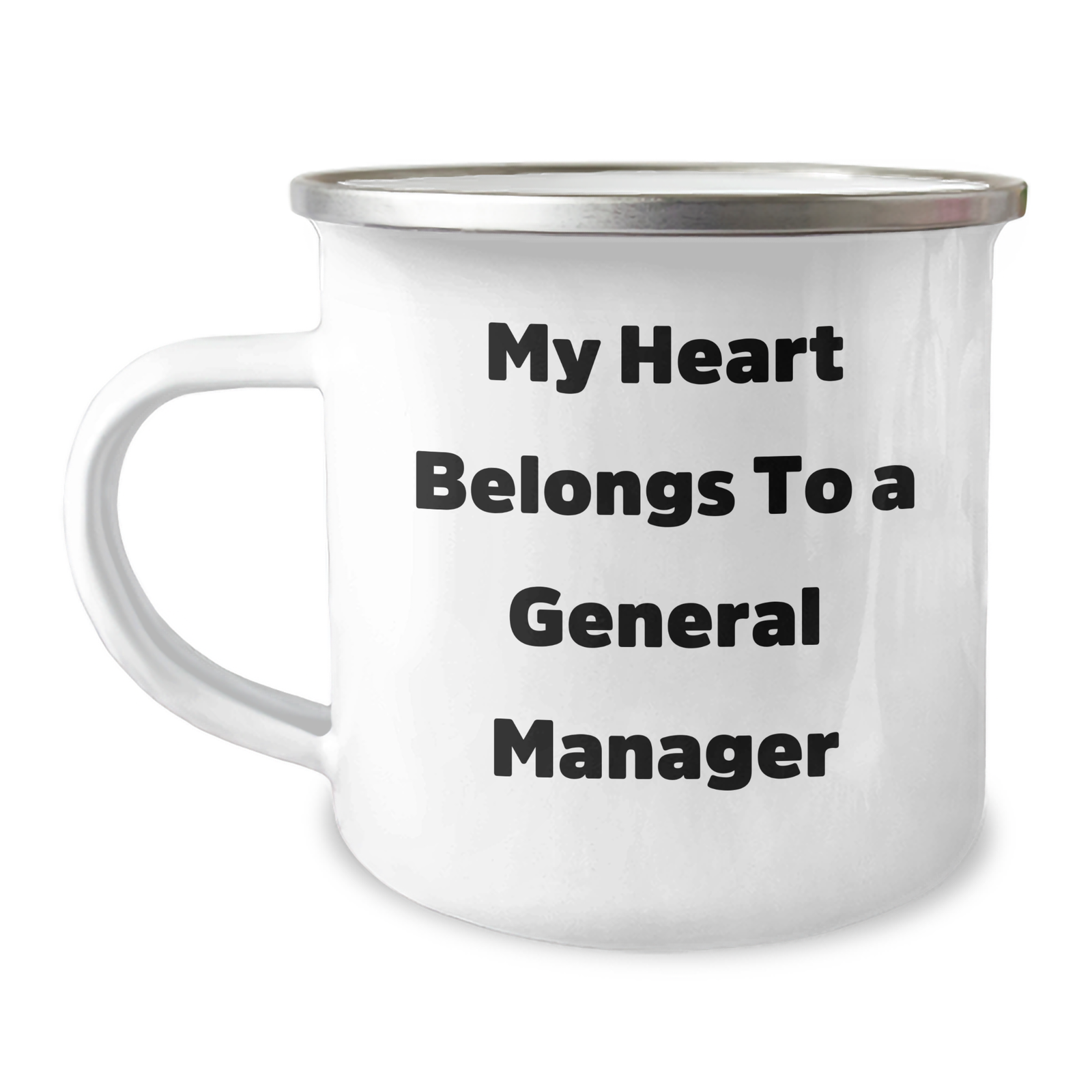 Funny General Manager Gifts from Men for General Manager Camping Mug, My Heart Belongs To A General Manager, Unique Father's Day Unique Gifts - Image 1