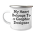 Funny Graphic Designer Gifts From Mom, Unique Camping Mugs for Dad's Heart, 'My Heart Belongs To A Graphic Designer' Quote, 12 oz Stainless Steel with Enamel Finish, Perfect for Father's Day - Image 1
