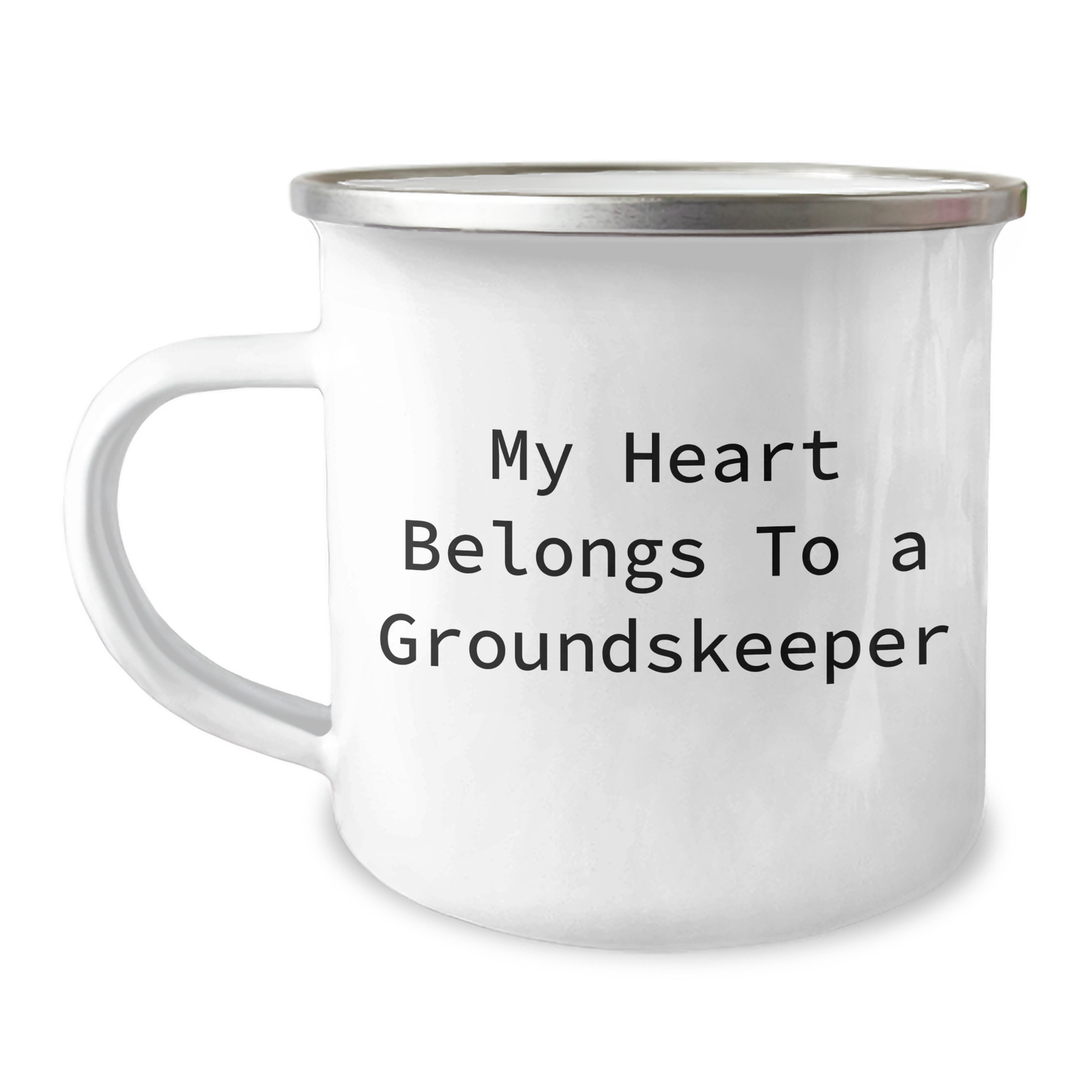 Funny groundskeeper Gifts from Family - My Heart Belongs To A groundskeeper Quote on Camping Mug for Dad, Father's Day Unique Gifts for Men - Image 1