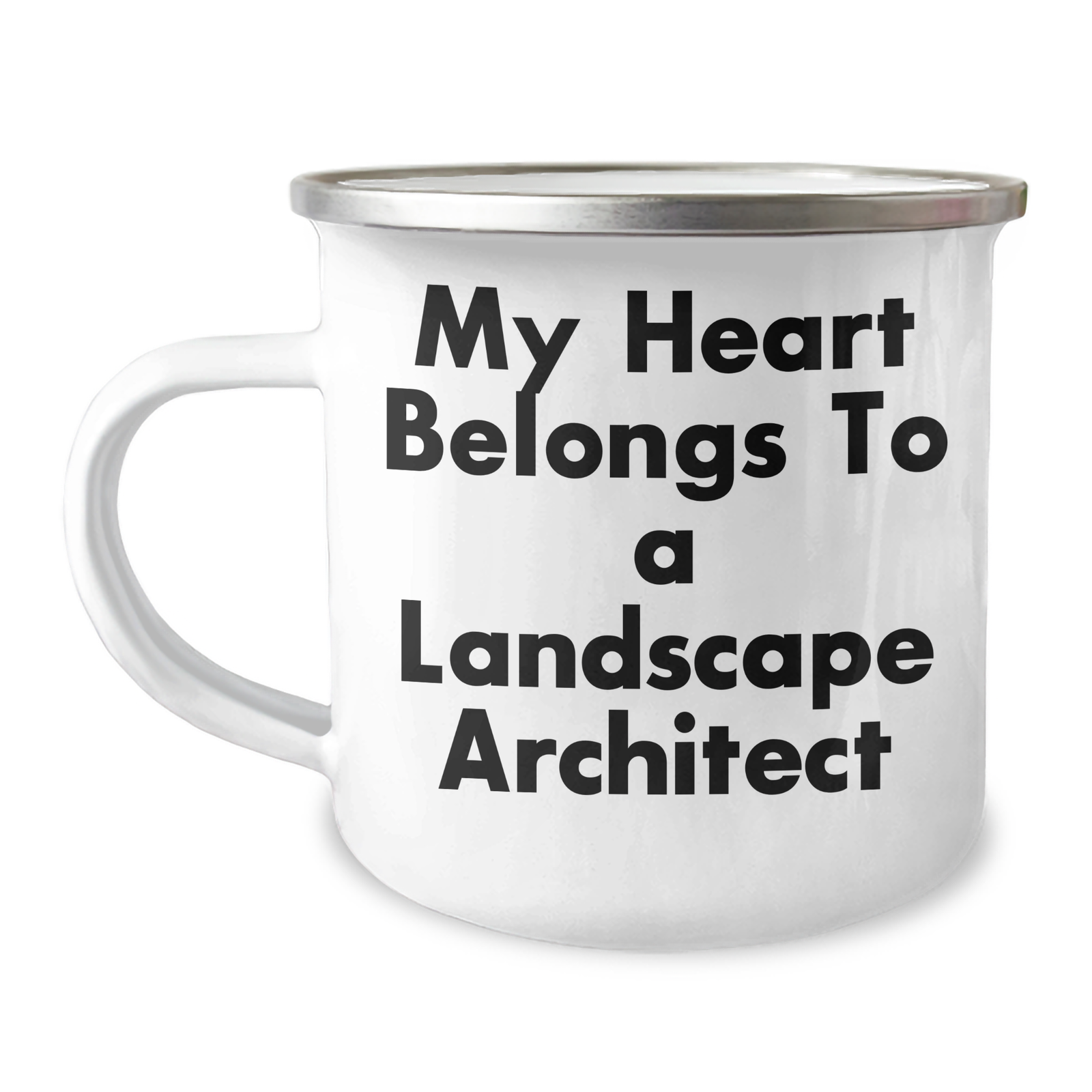 Funny Landscape Architect Gifts from Friends - 'My Heart Belongs To A Landscape Architect' Camping Mug for Dad on Father's Day - Image 1