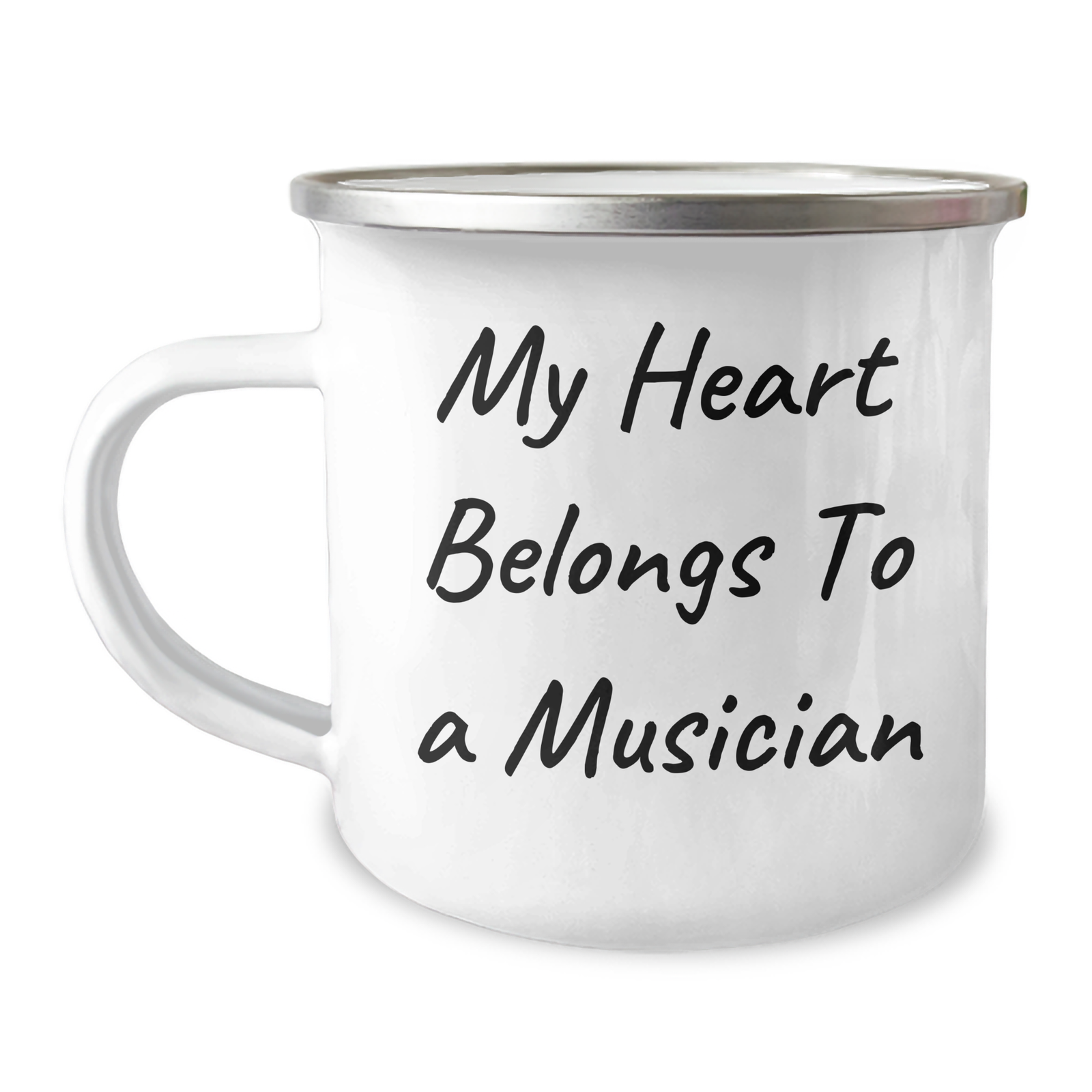 Funny Musician Gifts from Friends to Musician, Camping Mug for Musician, My Heart Belongs To A Musician Quote, Mother's Day Unique Gifts - Image 1