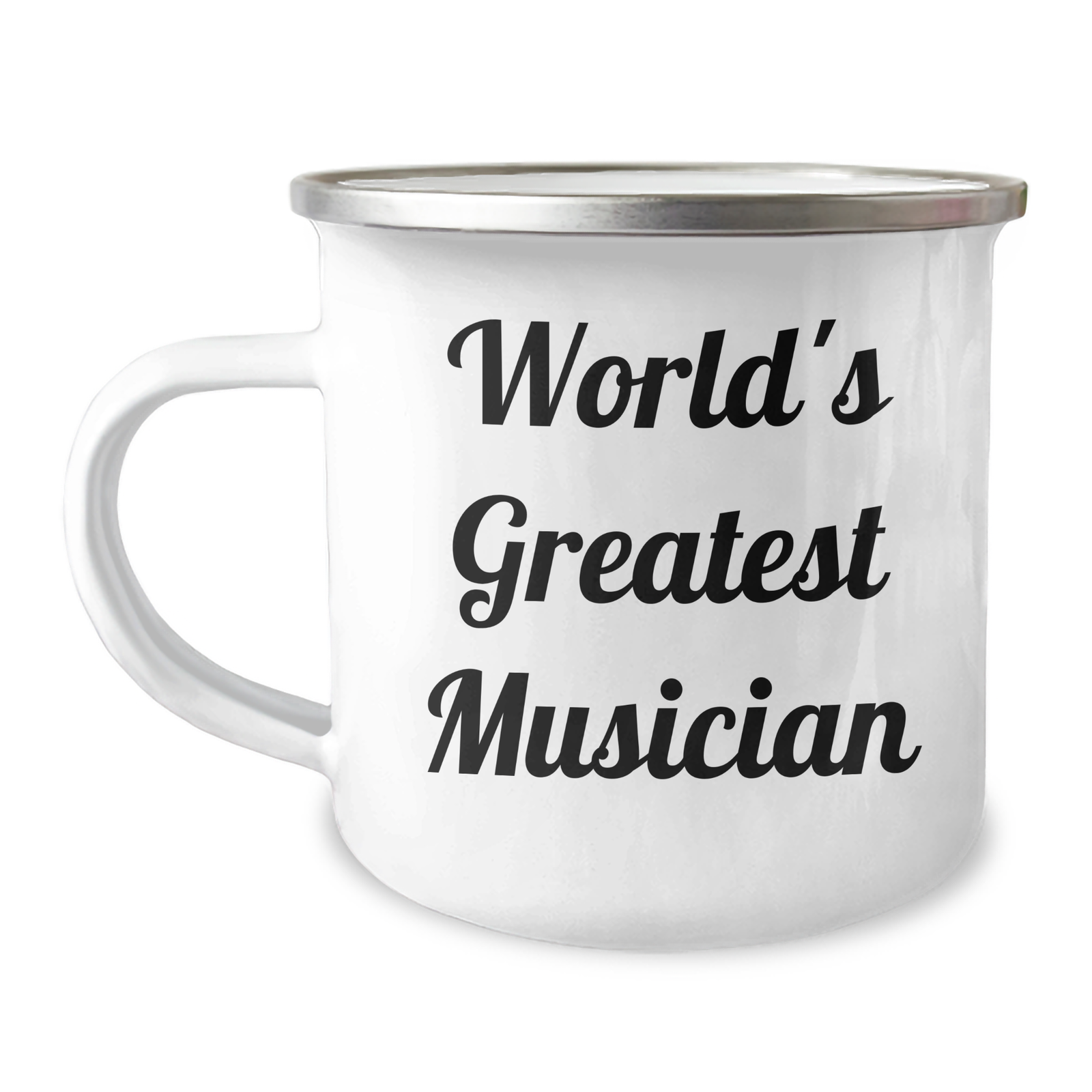 Funny Musician Gifts from Men to Musician Friends on Mother's Day - World's Greatest Musician Camping Mug, 12 oz Stainless Steel with Enamel Finish - Image 1