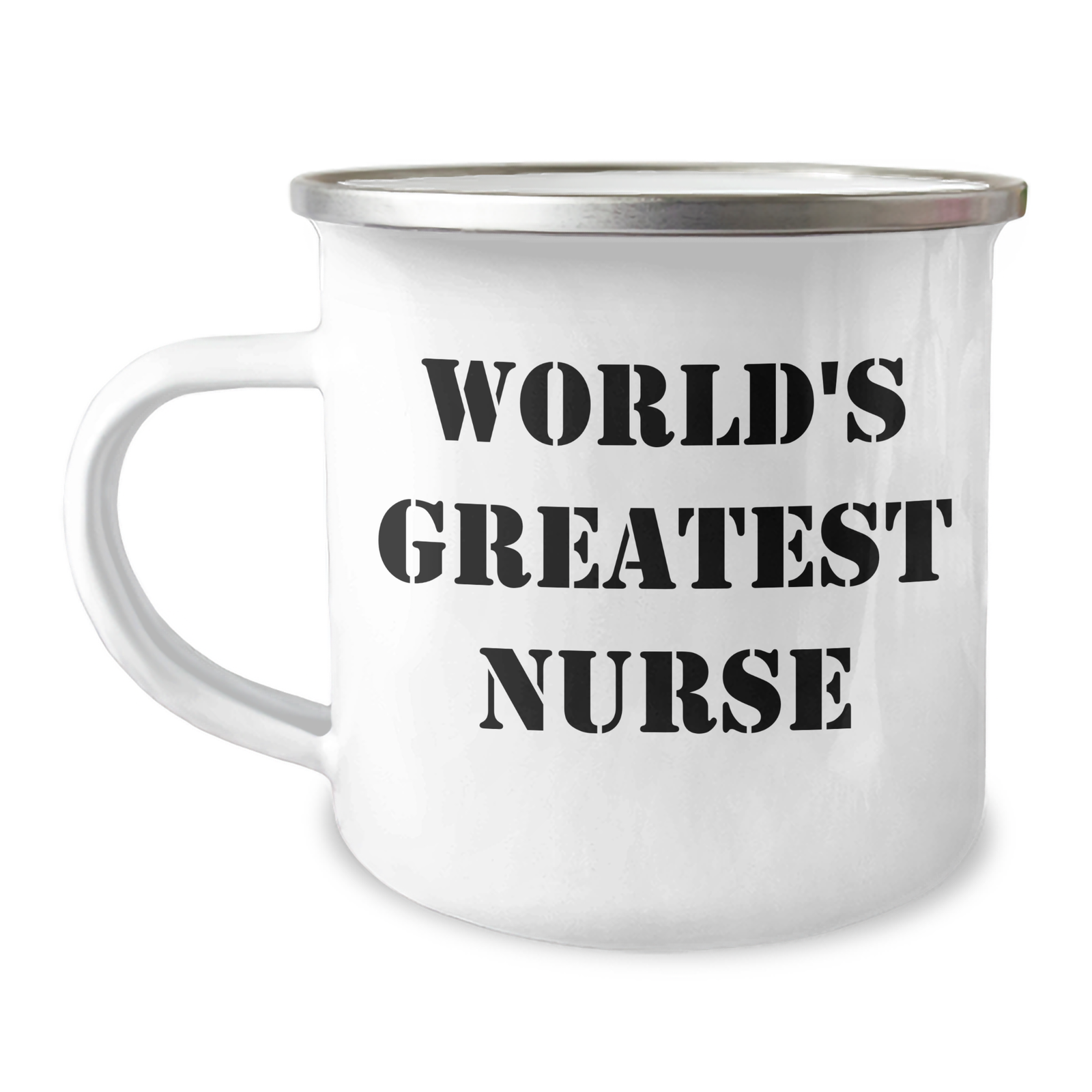 Funny World's Greatest Nurse Gifts from Family for Mother's Day, 12 oz Stainless Steel Camping Mug - Image 1