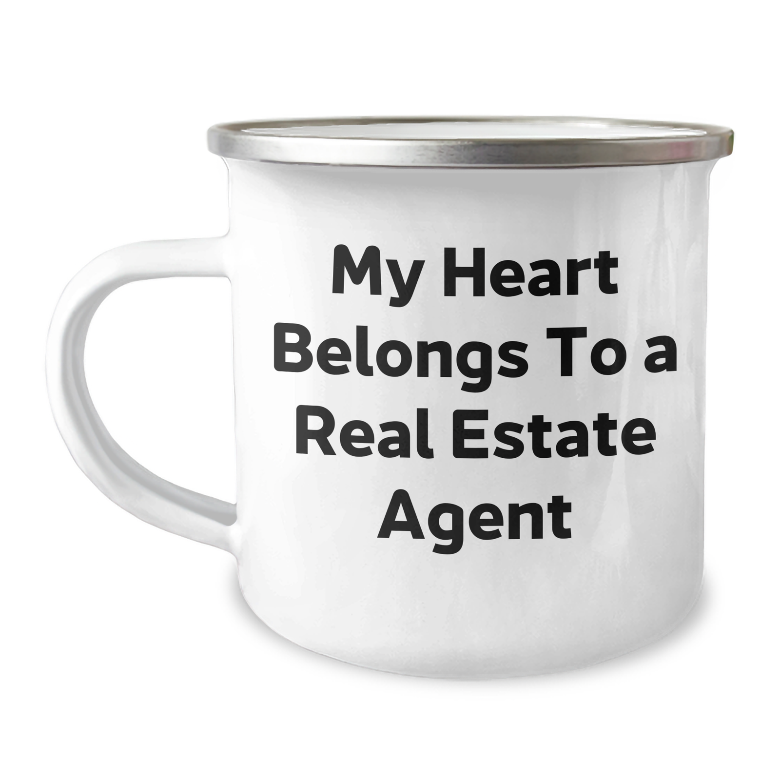 Real Estate Agent Gifts - Funny Camping Mug for 'My Heart Belongs To A Real Estate Agent' Lovers - Gifts from Men to Real Estate Agent Friends on Father's Day - Image 1