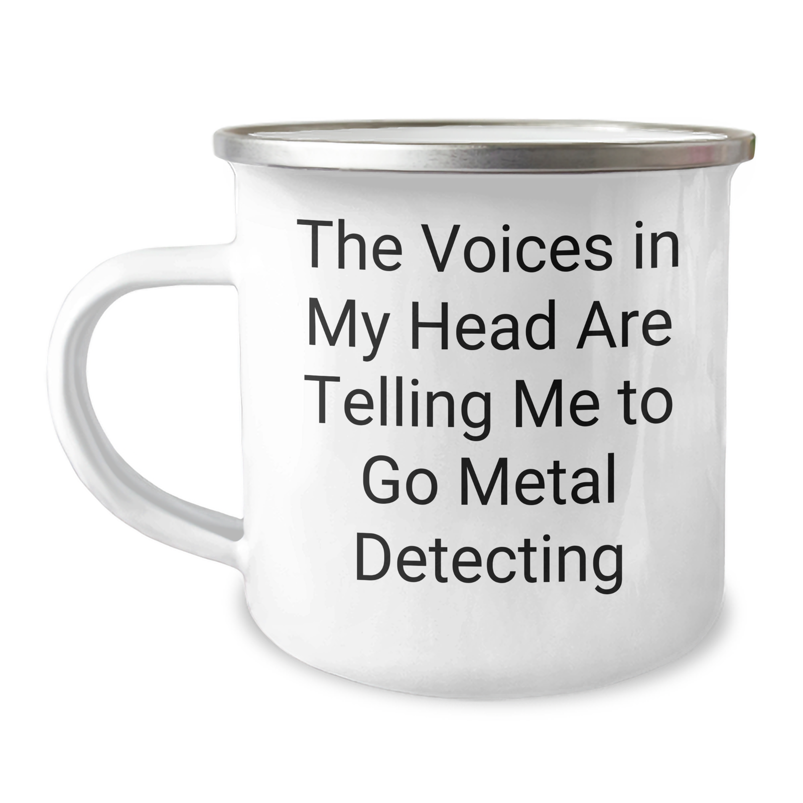 Funny Metal Detecting Gifts for Men, 'The Voices In My Head Are Telling Me To Go Metal Detecting' Camping Mug from Dad to Son, Unique Father's Day Unique Gifts - Image 1