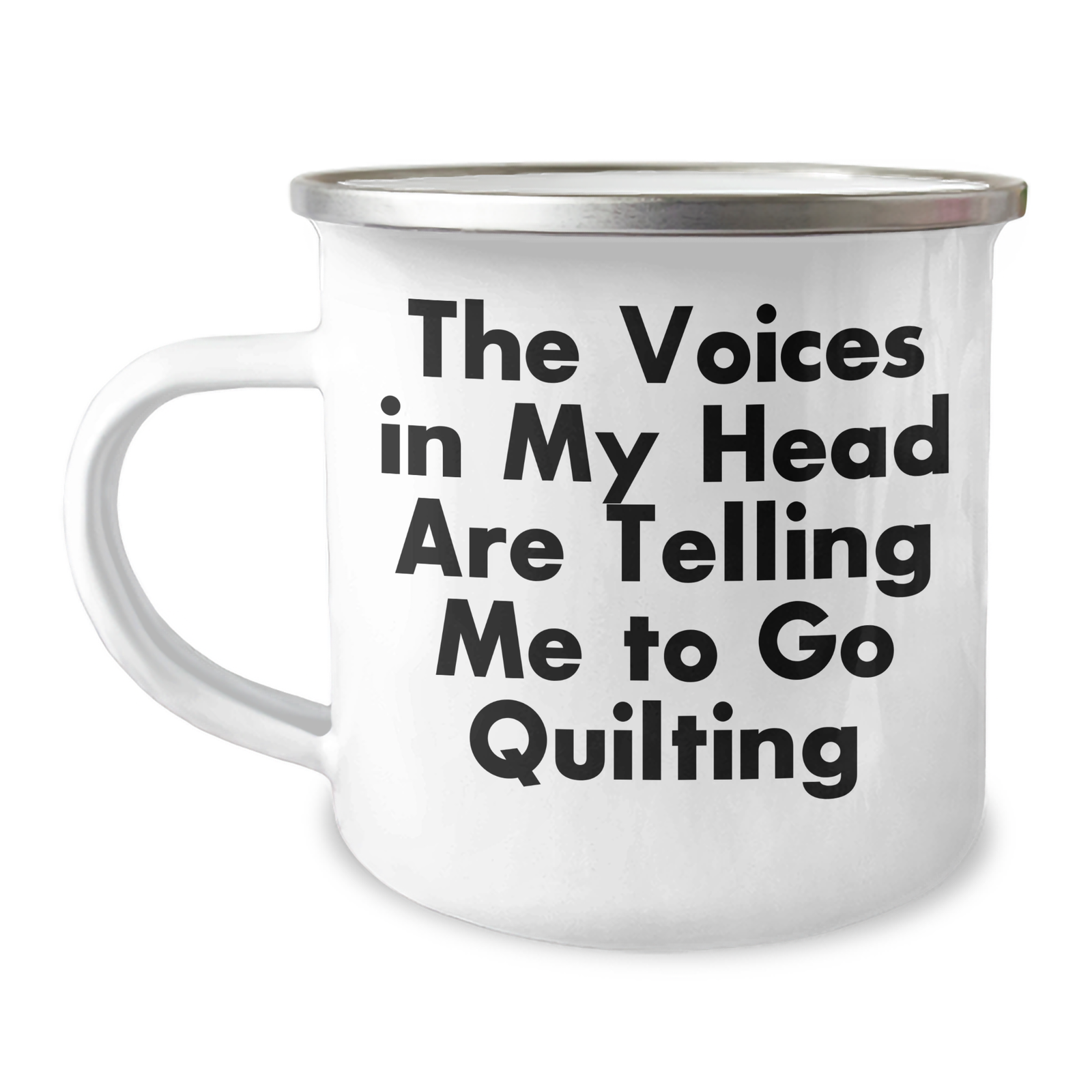 Funny Quilting Gifts for Men - The Voices In My Head Are Telling Me To Go Quilting, Camping Mug for Father's Day, Unique Gifts from Men to Family, Friends, and Coworkers - Image 1