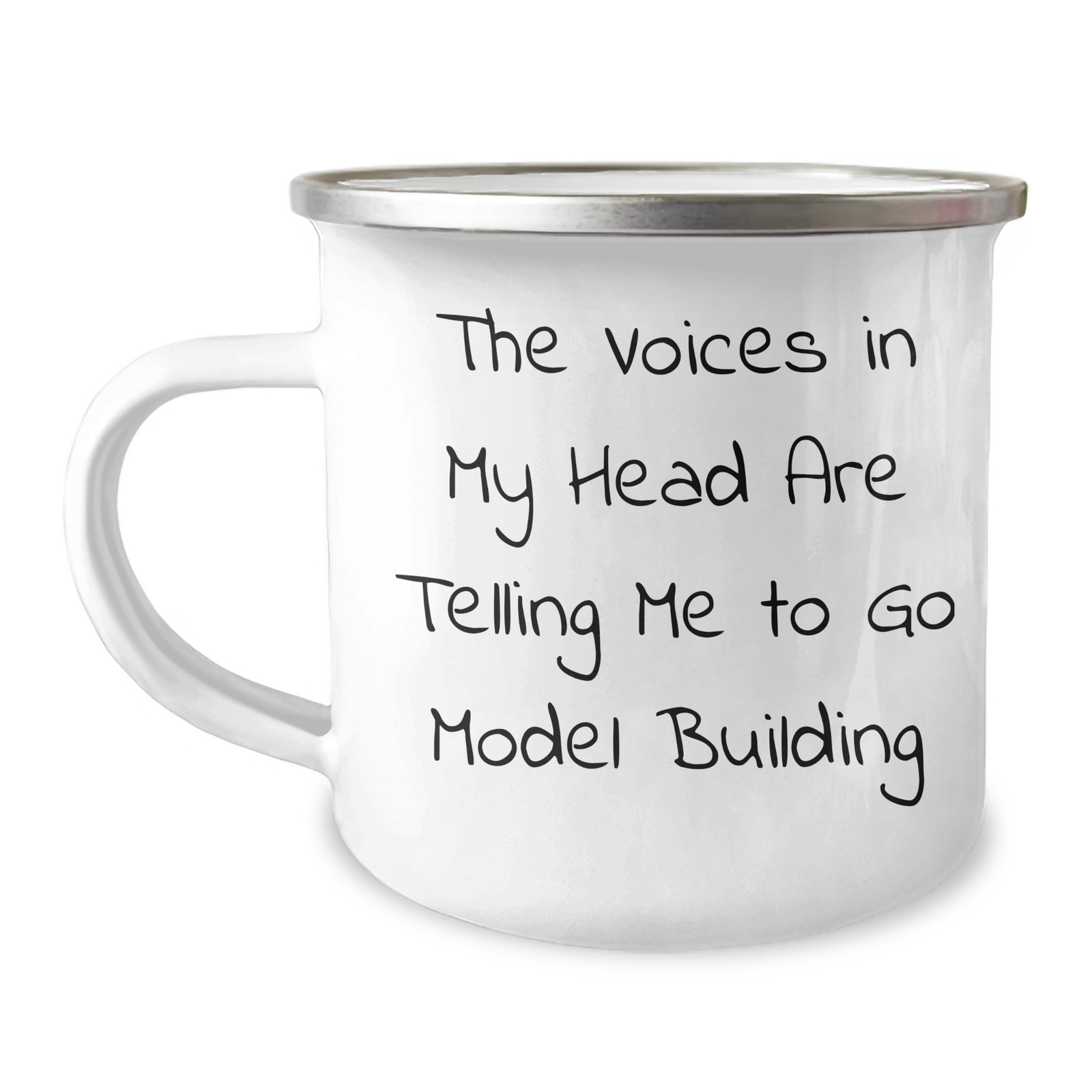 Model Building Humor, Funny Camping Mug Gifts from Friends to Dad, Gifts for the Model Building Enthusiast, Father's Day Unique Gifts, Stainless Steel with Enamel Finish, 12 oz Capacity - Image 1