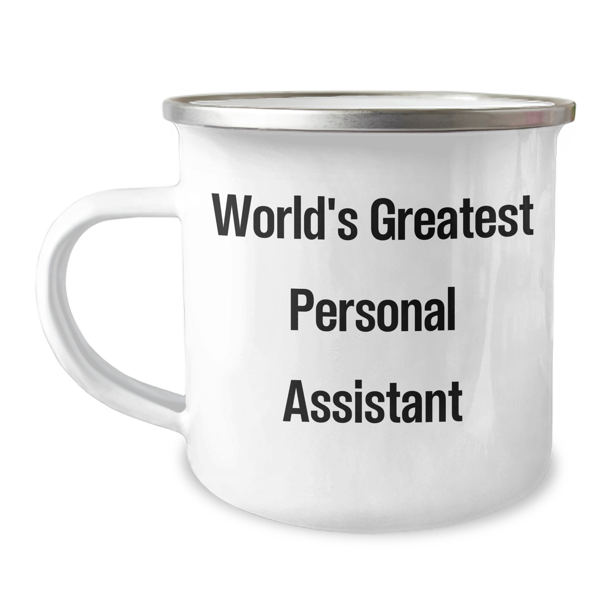 Funny World's Greatest Personal Assistant Gifts for Her - 12 oz Camping Mug with Inspirational Quote, Perfect for Mother's Day, Gifts from Family, Friends, or Coworkers - Image 1