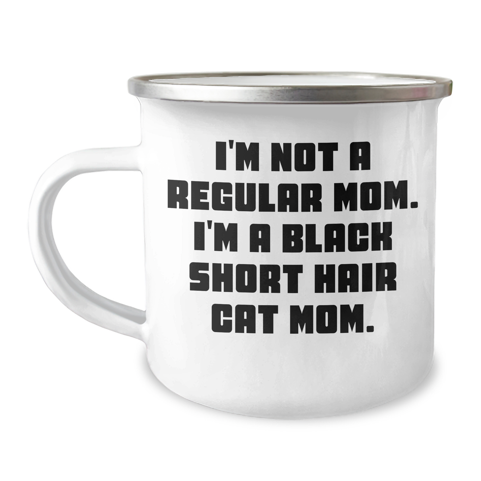Funny Black Short Hair Cat Mom Camping Mug Gifts from Family to Black Short Hair Cat Dad Men on Father's Day - Image 1