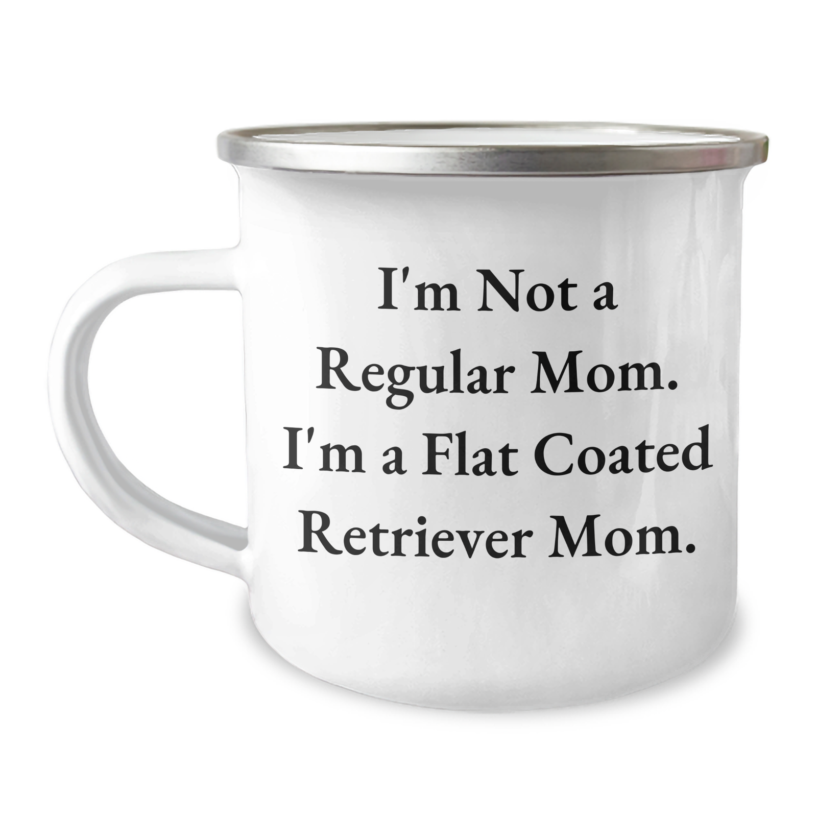 Flat Coated Retriever Dog Gifts for Men, 'I'm Not A Regular Mom' Funny Camping Mug, Father's Day Unique Gifts from Family - Image 1