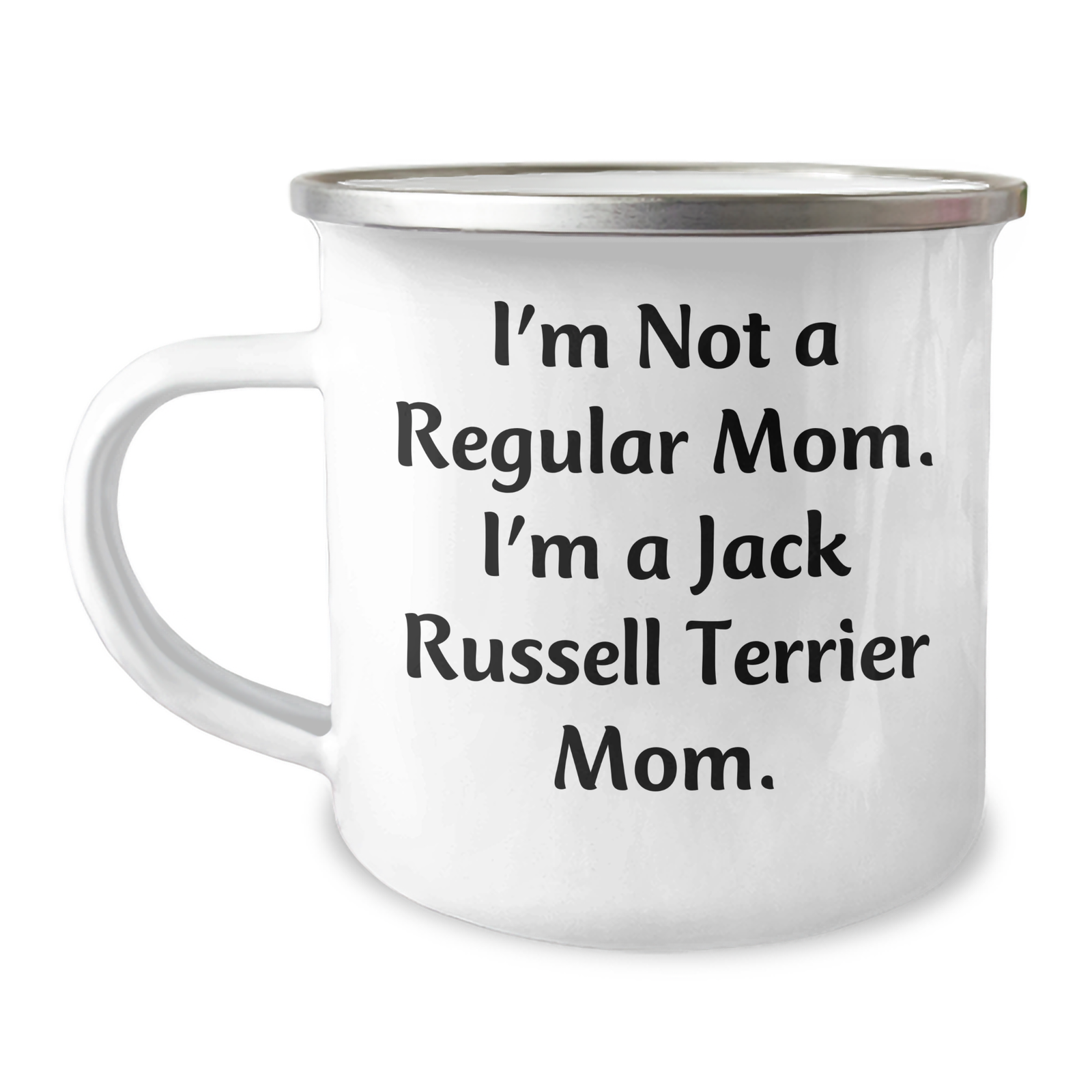 Funny Jack Russell Terrier Dog Camping Mug for Dad, 'I'm Not A Regular Mom. I'm A Jack Russell Terrier Mom.' Gifts from Family, Perfect for Father's Day - Image 1