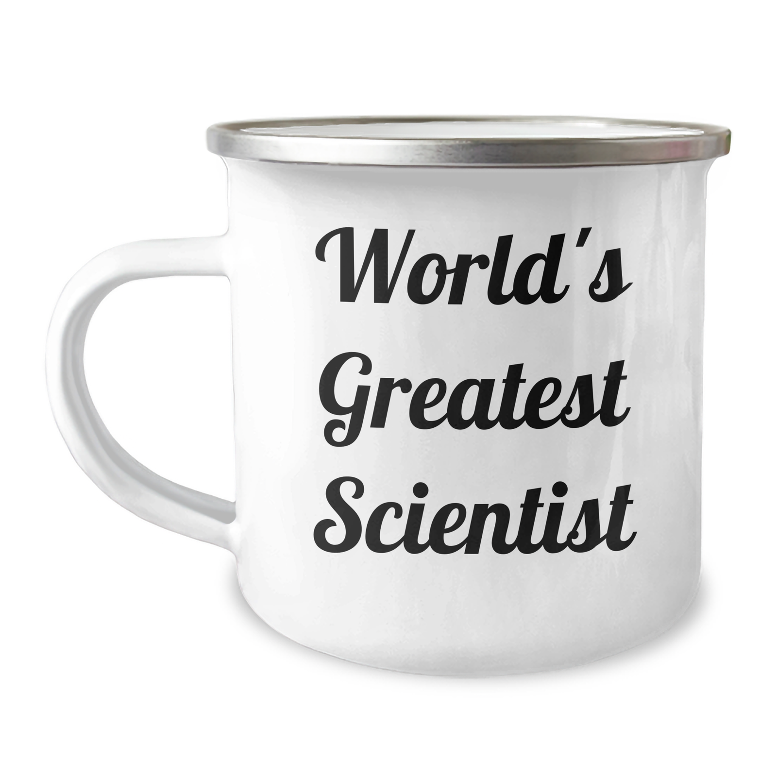 Funny 'World's Greatest Scientist' Camping Mug, Gifts from Friends to Family on Mother's Day, 12 oz Stainless Steel with Enamel Finish - Image 1