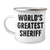 Funny Sheriff Gifts for Mom on Mother's Day - 'World's Greatest Sheriff' Camping Mug, 12 oz Stainless Steel, Enamel Finish - Image 1