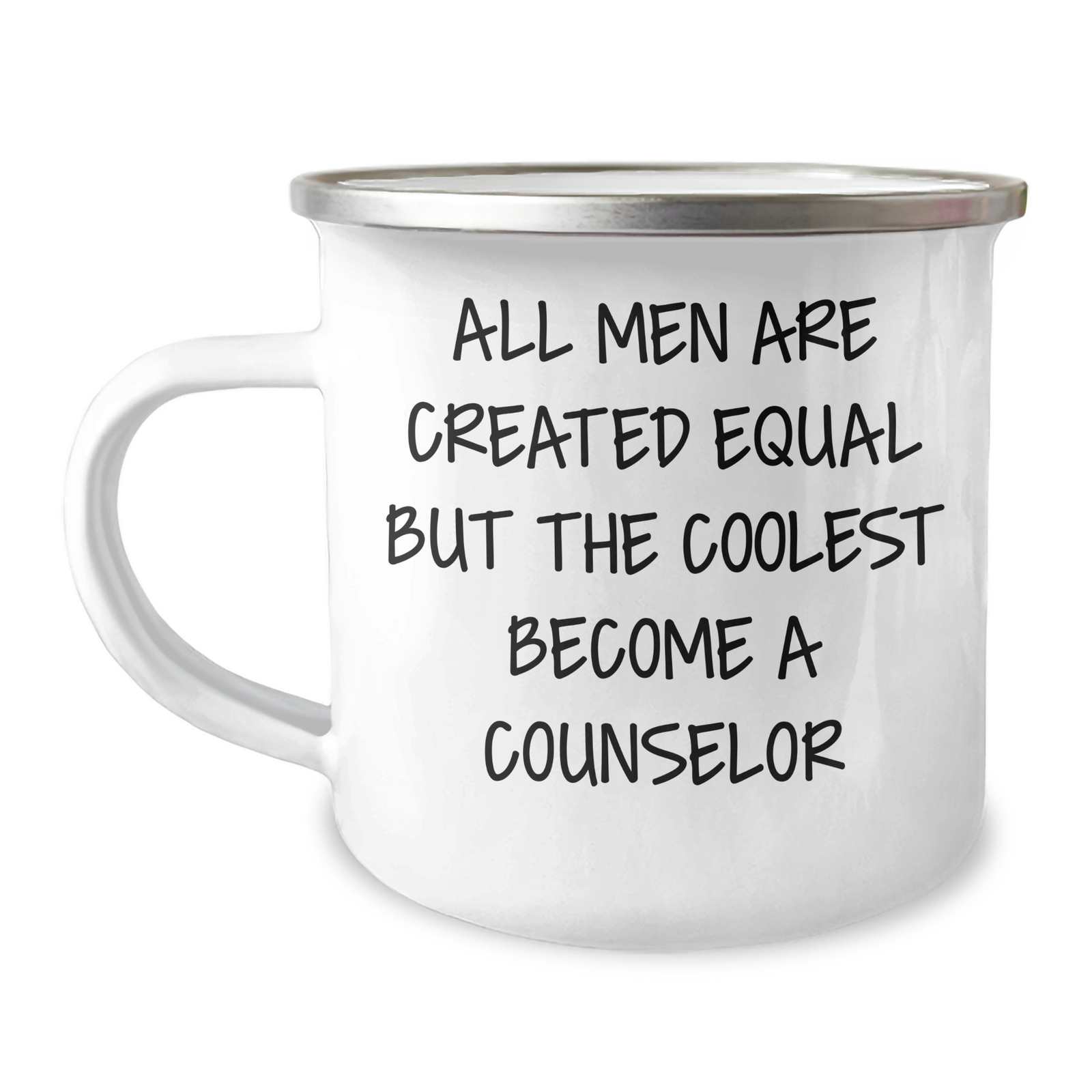 Funny Counselor Gifts from Men, Gifts for Counselor on Mother's Day - Camping Mug, 'All Men Are Created Equal But The Coolest Become A Counselor' - Unique Counselor Mug for Her, Him, Friends, Family - Image 1