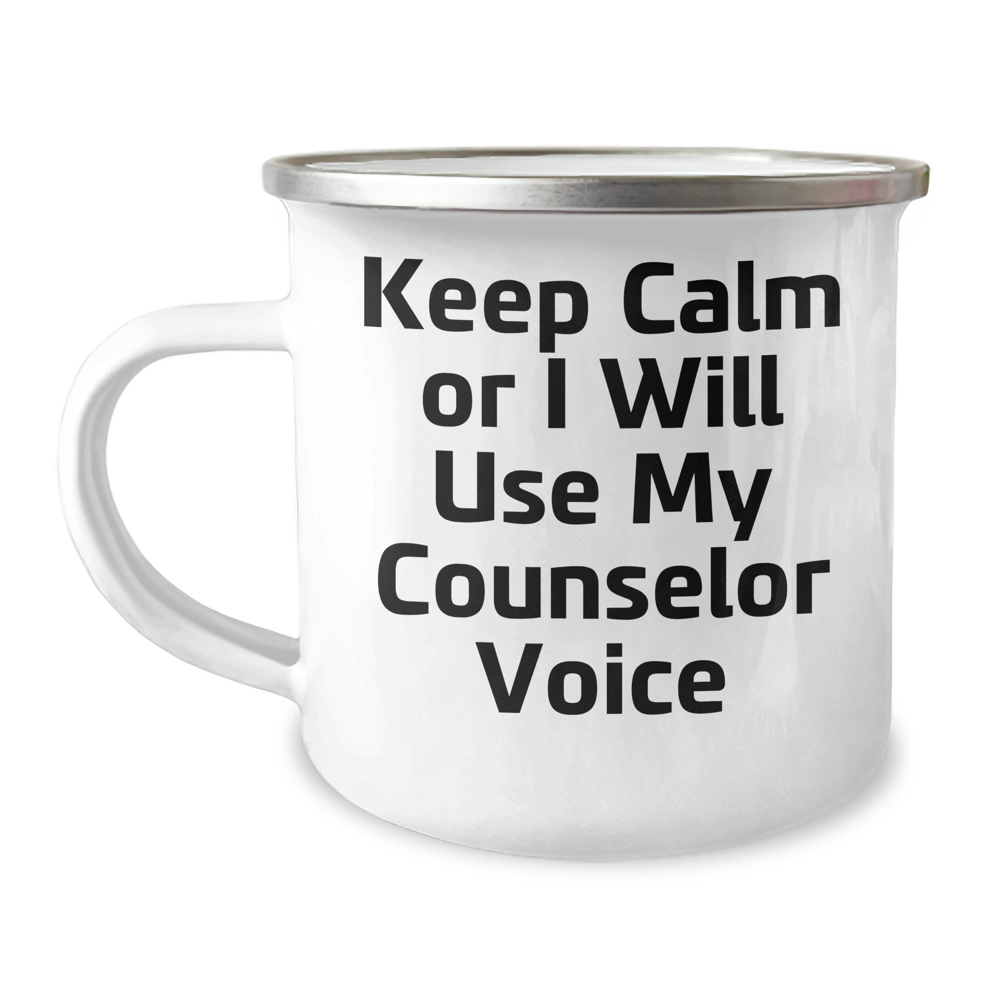 Counselor Camping Mug - Keep Calm Or I Will Use My Counselor Voice, Funny Counselor Gifts for Men, Unique Father's Day Unique Gifts from Family, Friends, or Coworkers - Image 1