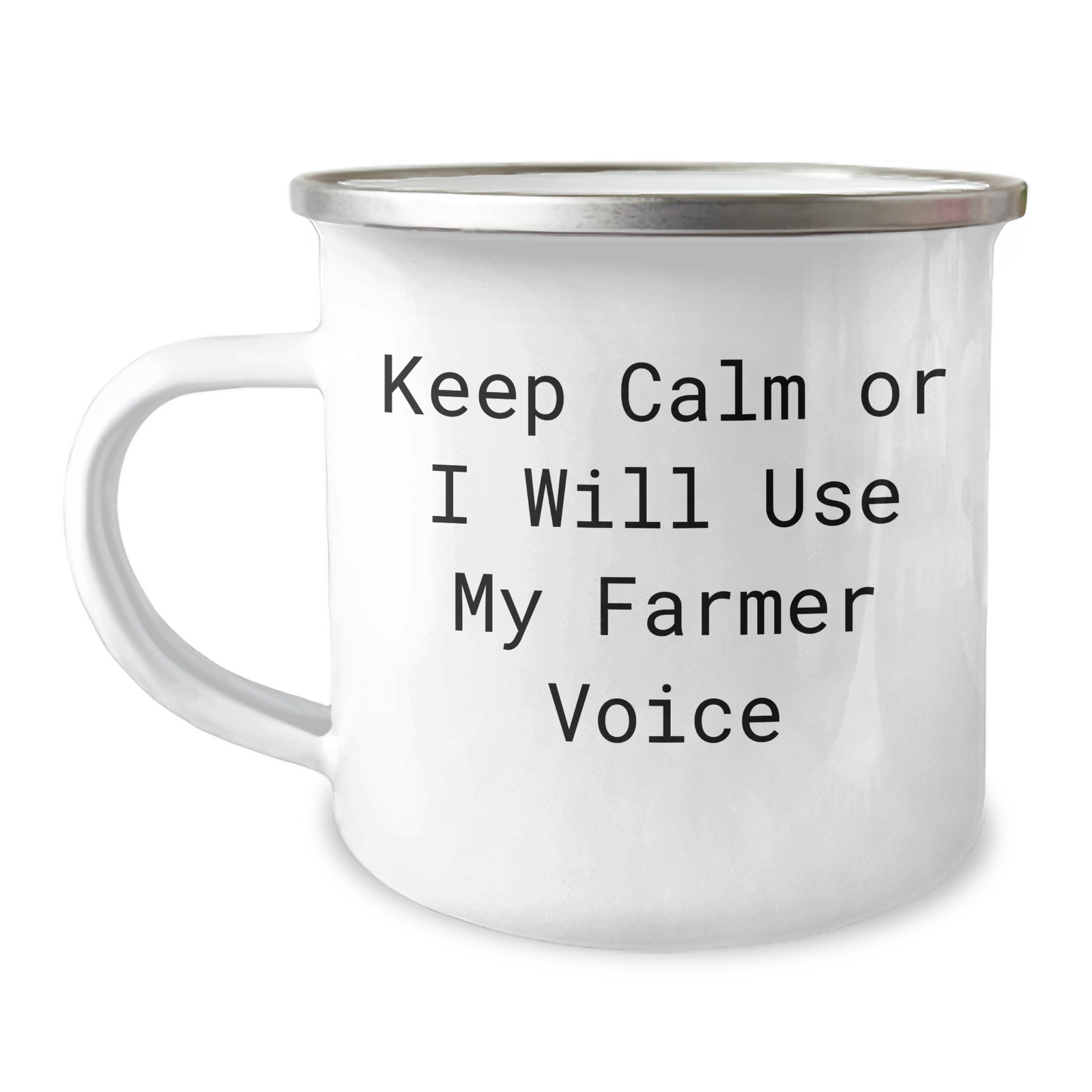 Funny Farmer Gifts, Camping Mug for Mom's Special Day - 'Keep Calm Or I Will Use My Farmer Voice' - Gifts from Men to Women - Image 1